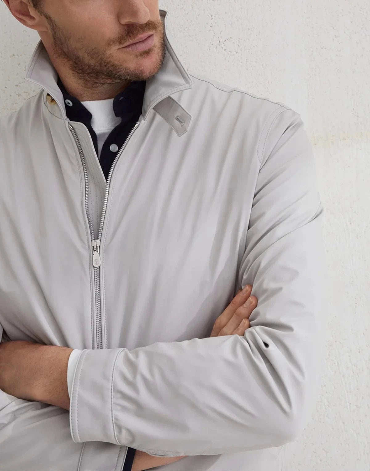 Brunello Cucinelli Stretch Bonded Bomber Jacket