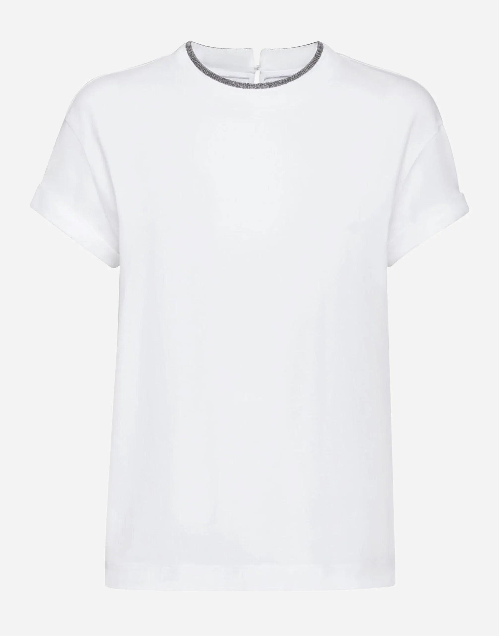 Brunello Cucinelli Stretch Cotton Precious Collar T-Shirt