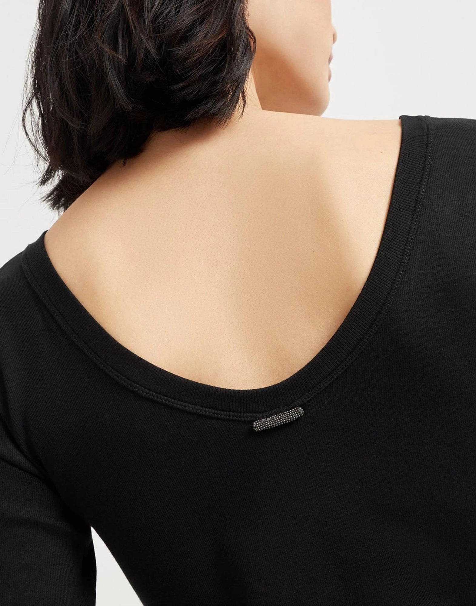 Brunello Cucinelli Stretch Cotton Ribbed Monili T-Shirt