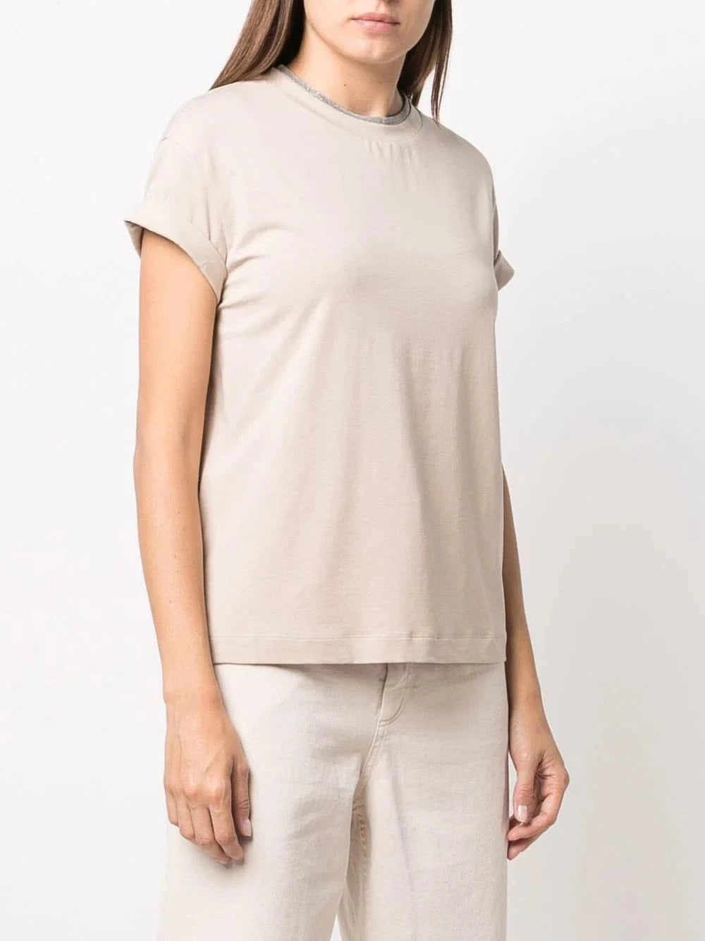 Brunello Cucinelli Stretch Precious Faux-Layering T-Shirt