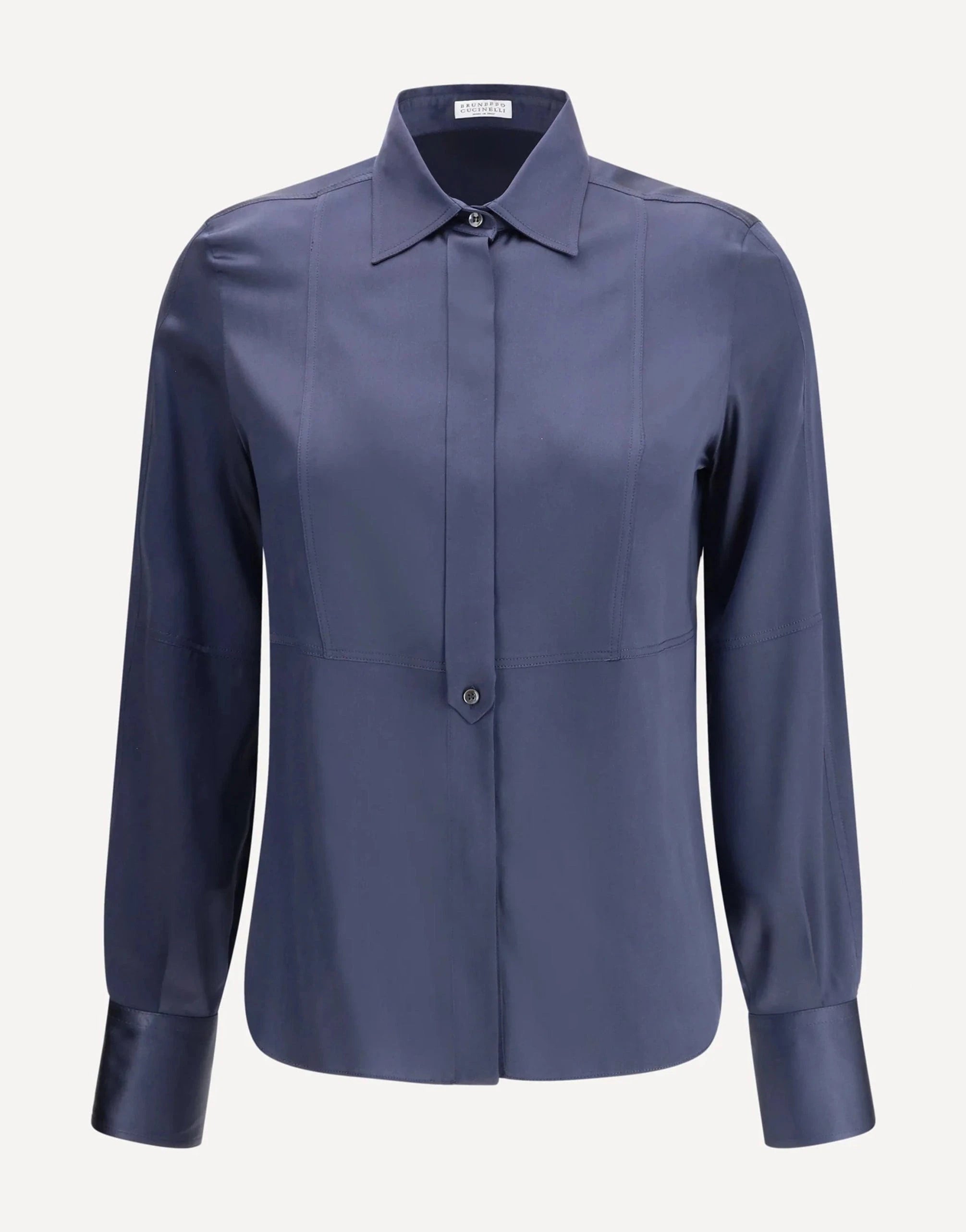 Brunello Cucinelli Stretch Silk Satin Shirt