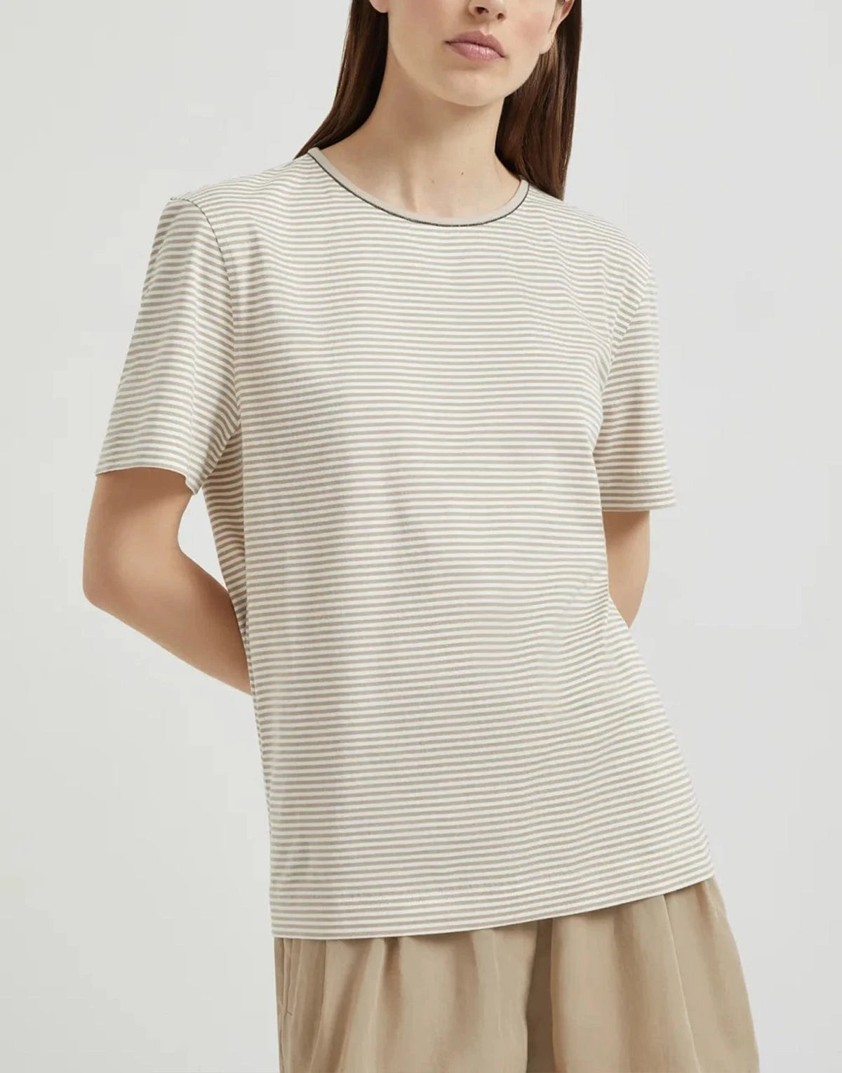 Brunello Cucinelli Striped Cotton Jersey T-Shirt
