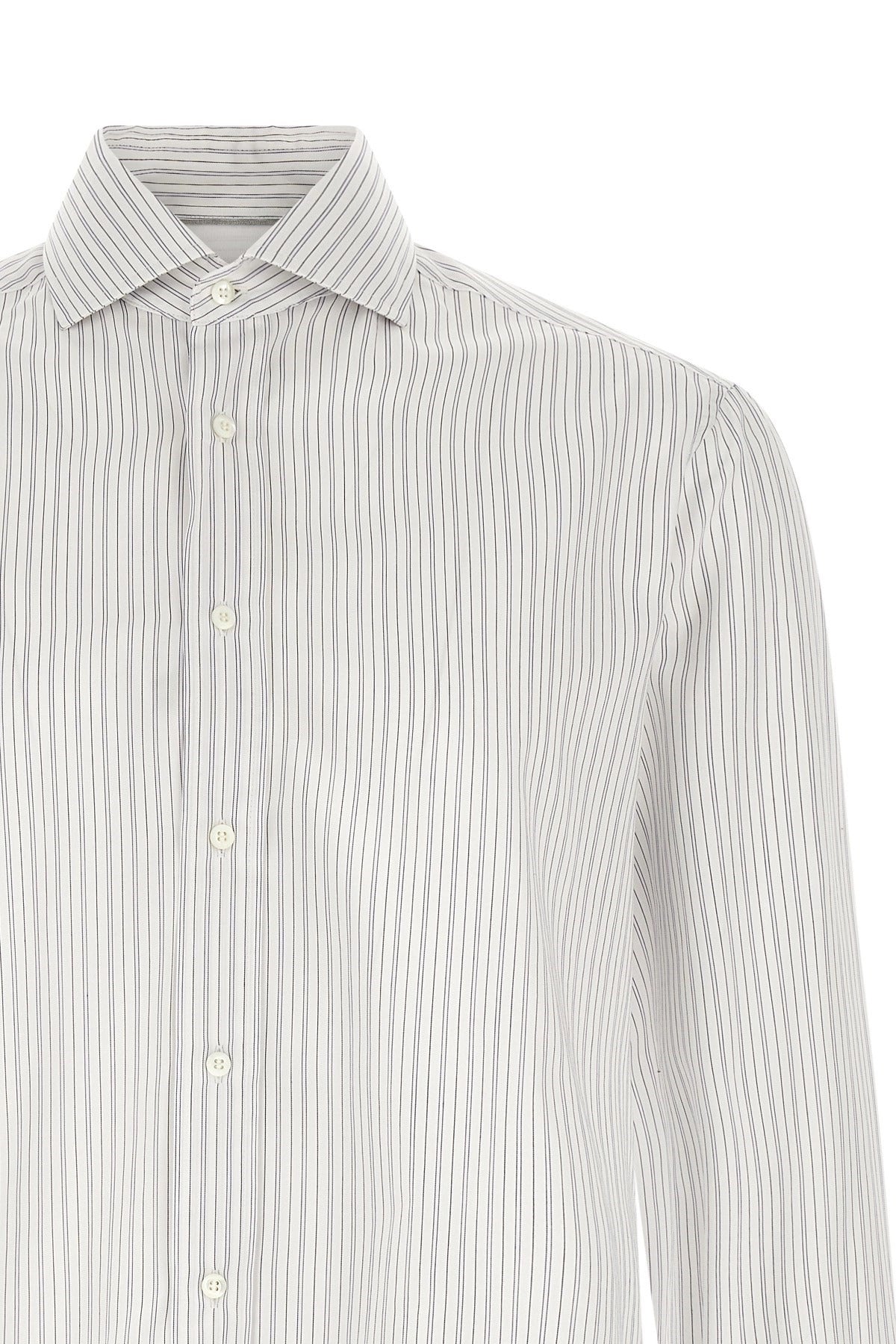 Brunello Cucinelli Striped French Collar Shirt