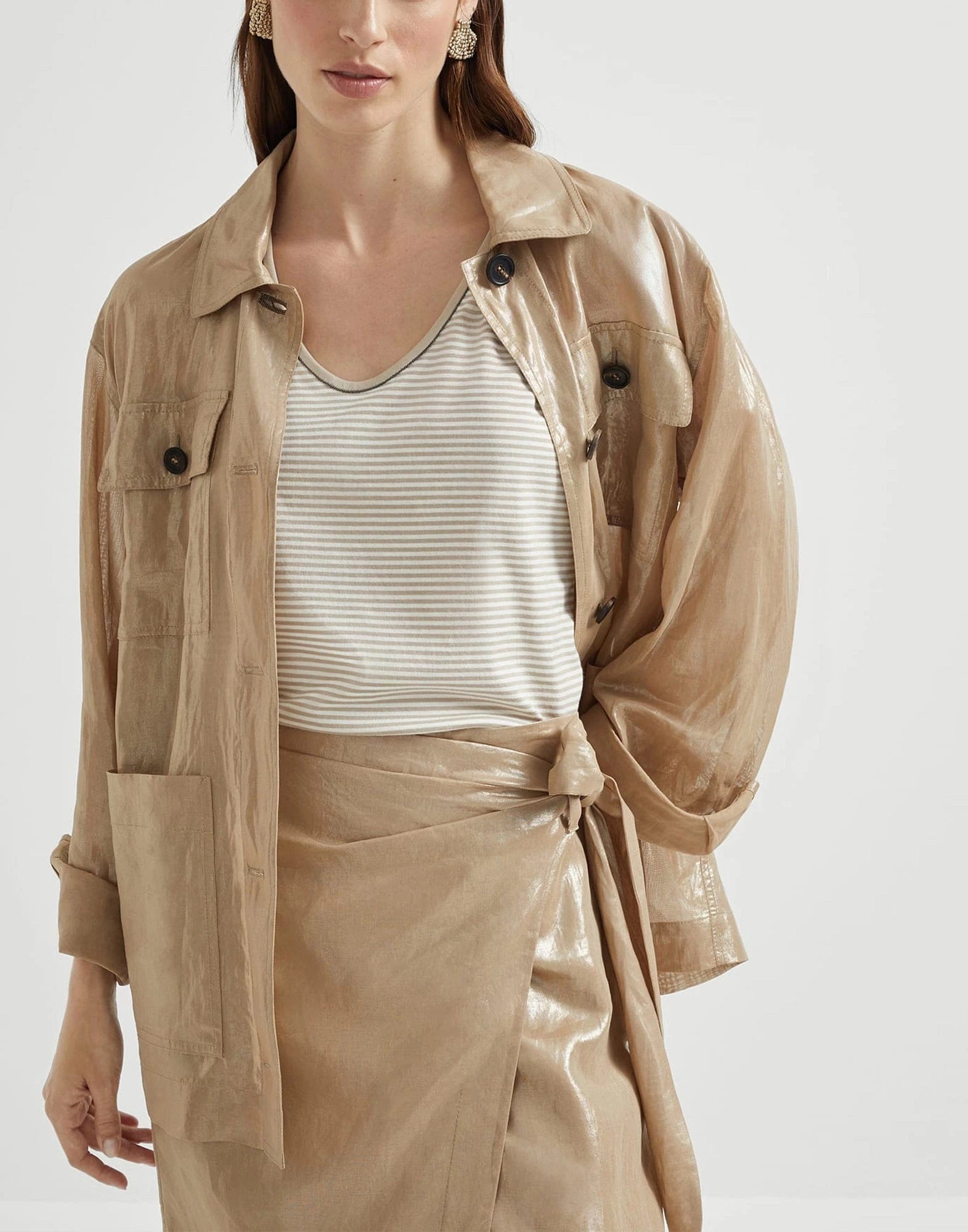 Brunello Cucinelli Striped Jersey Top Tank