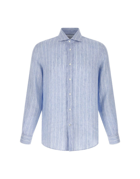 Brunello Cucinelli ストライプリネンシャツ | Sendegaro JP