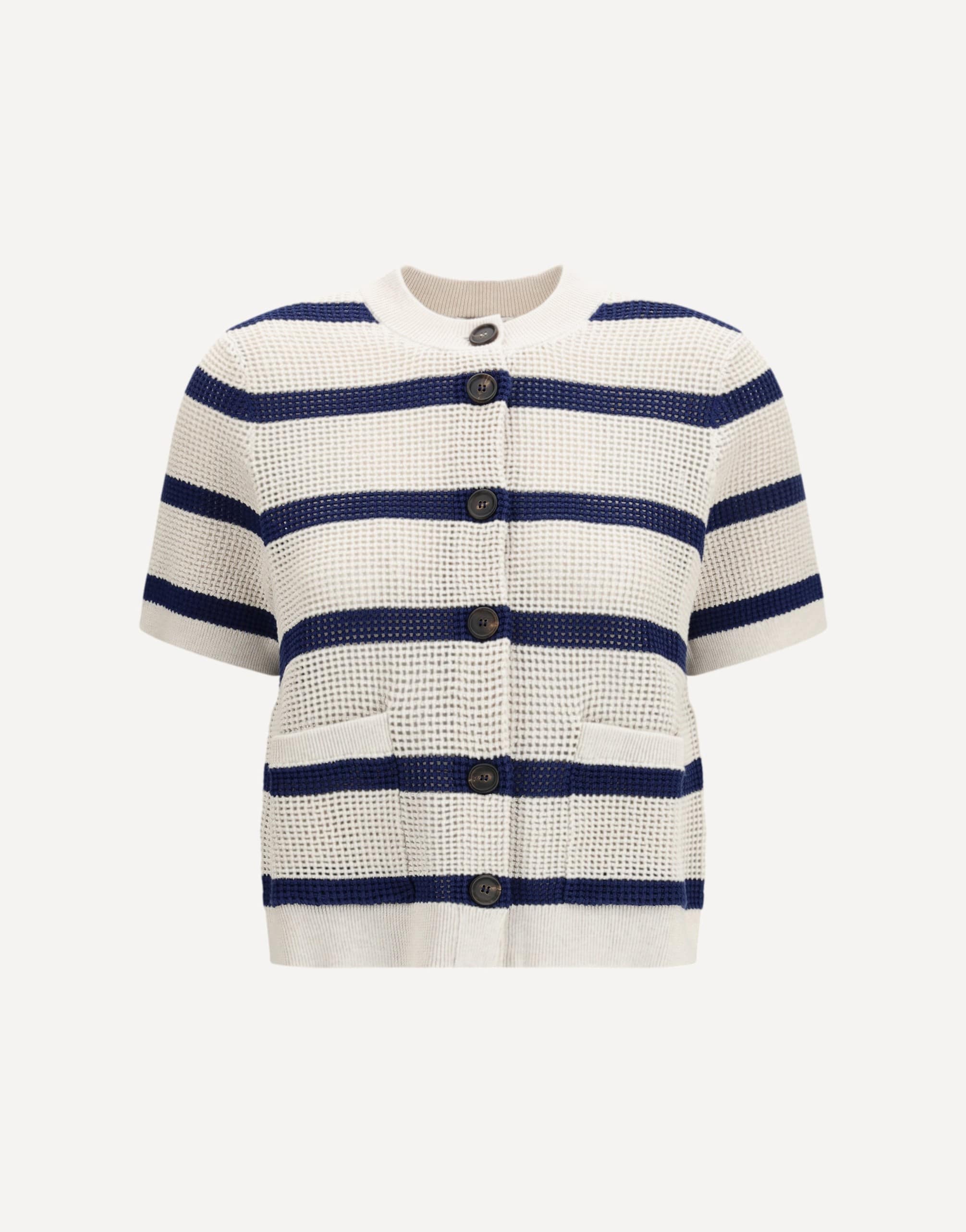 Brunello Cucinelli Brunello Cucinelli Striped Mesh Cardigan
