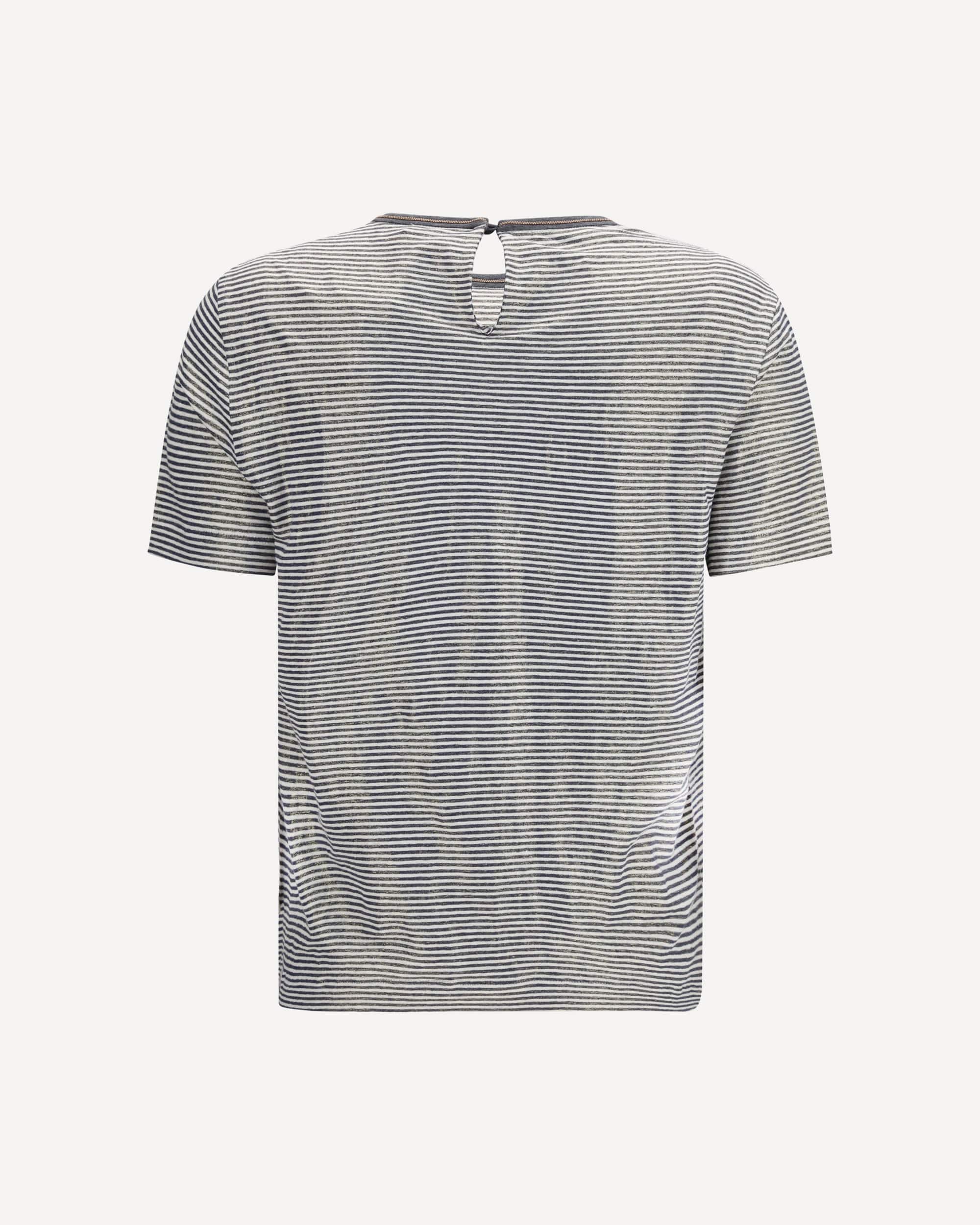 Brunello Cucinelli Striped Short-Sleeve Crewneck T-Shirt - alternate view