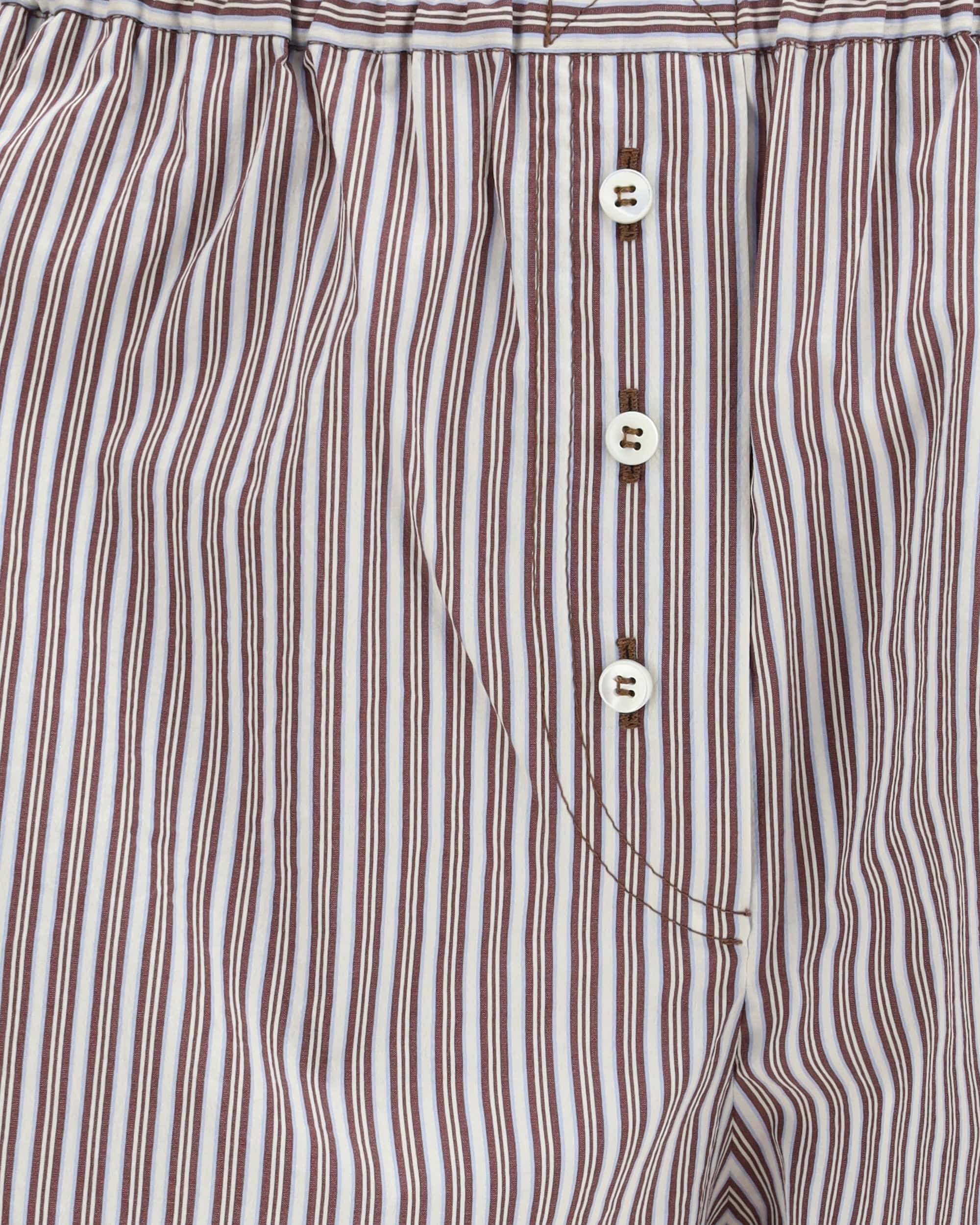 Brunello Cucinelli Striped Silk Shorts With Elastic Waistband