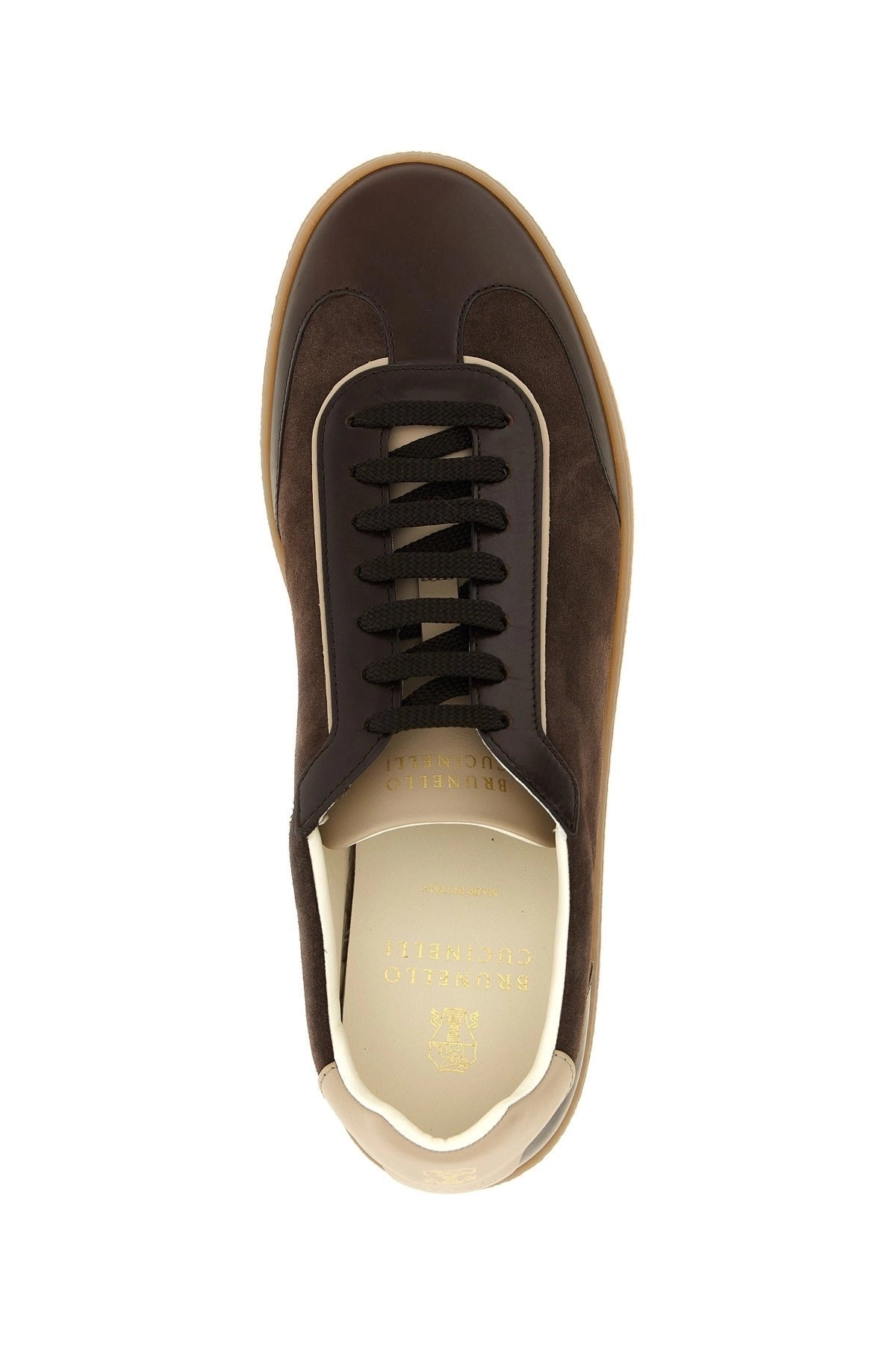 Brunello Cucinelli Sneakers aus Veloursleder und glattem Kalbsleder