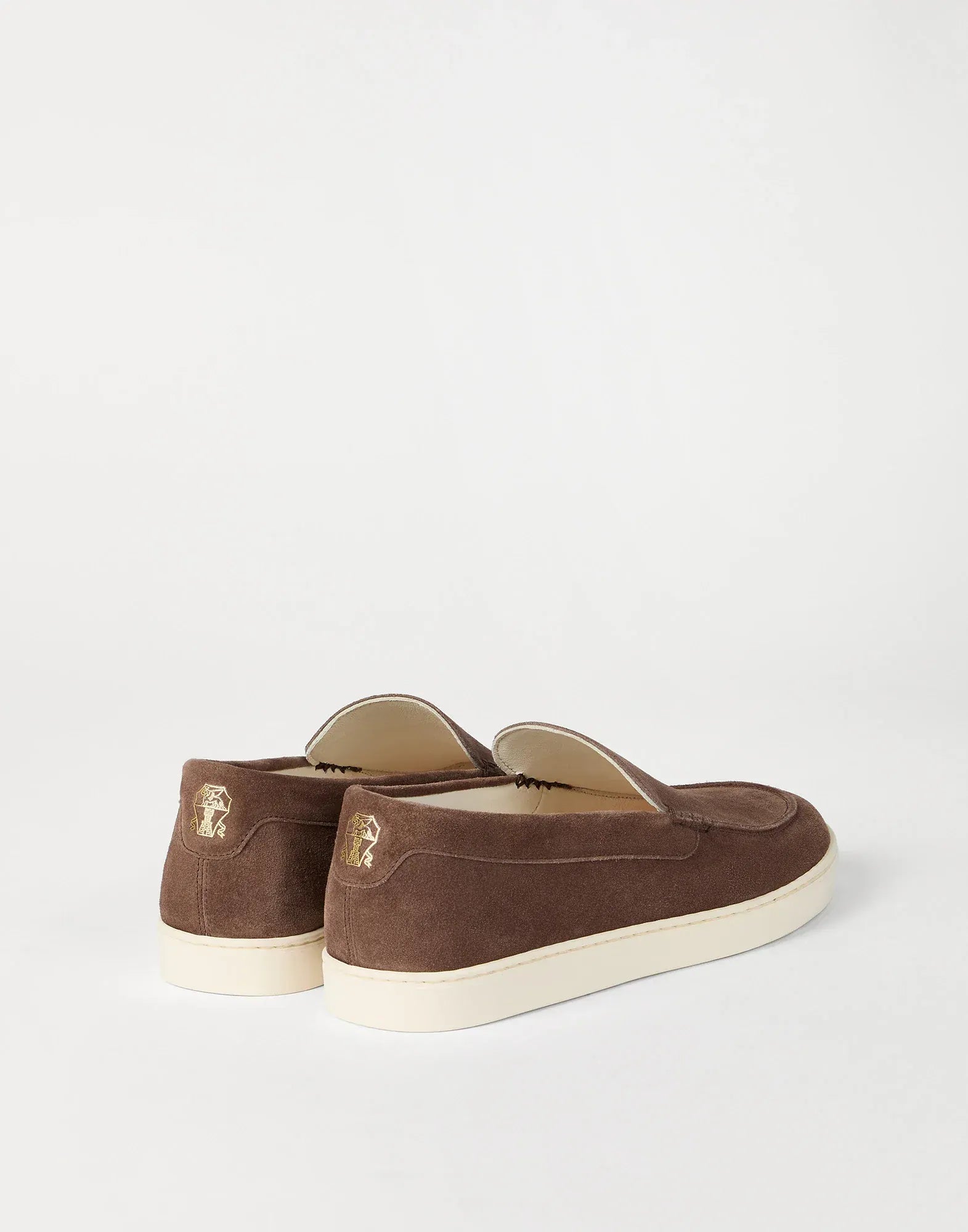 Brunello Cucinelli Suede Chevron-Effect Loafer Sneakers
