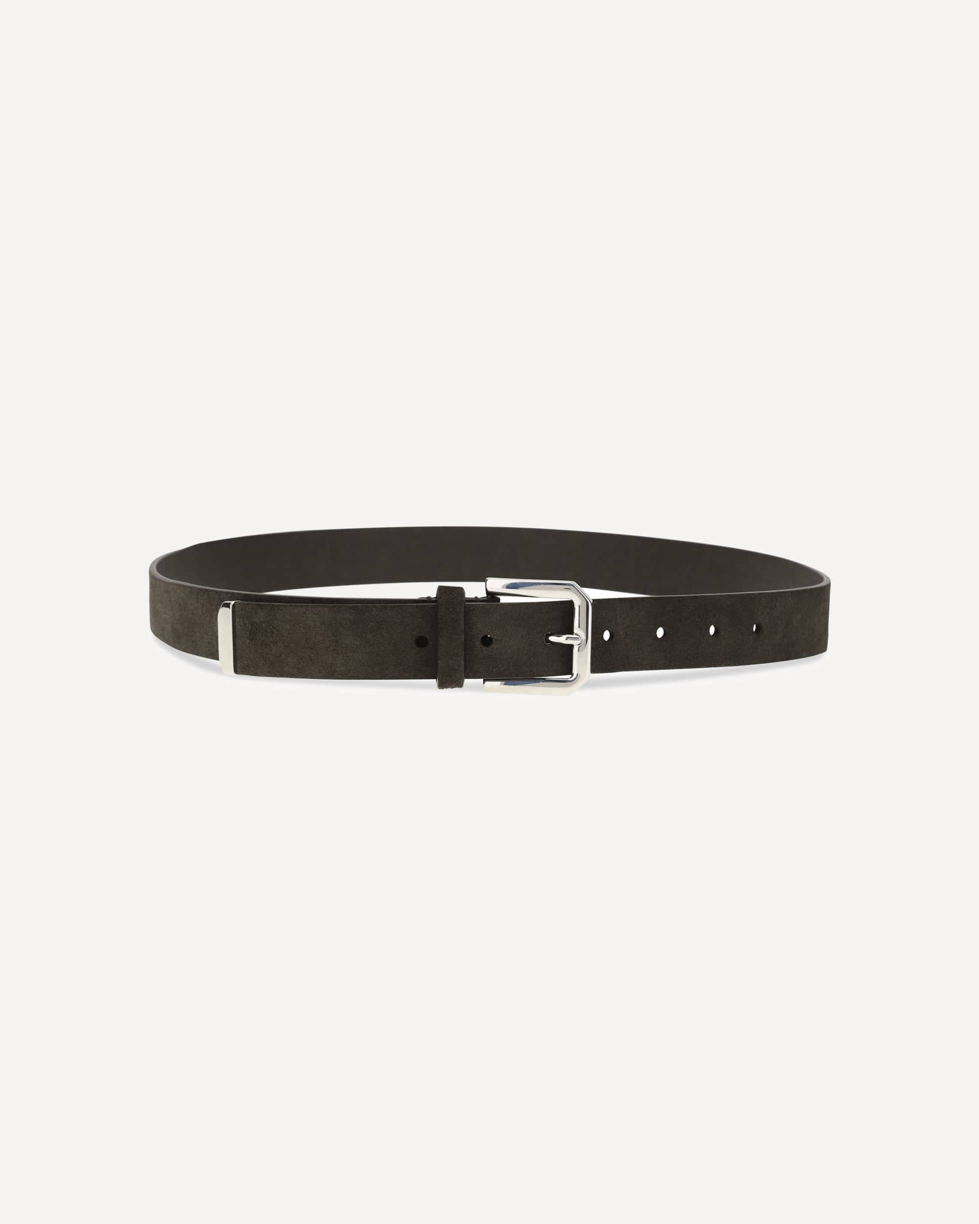 Brunello Cucinelli Suede Leather Belt Antique Gold Buckle - alternate view