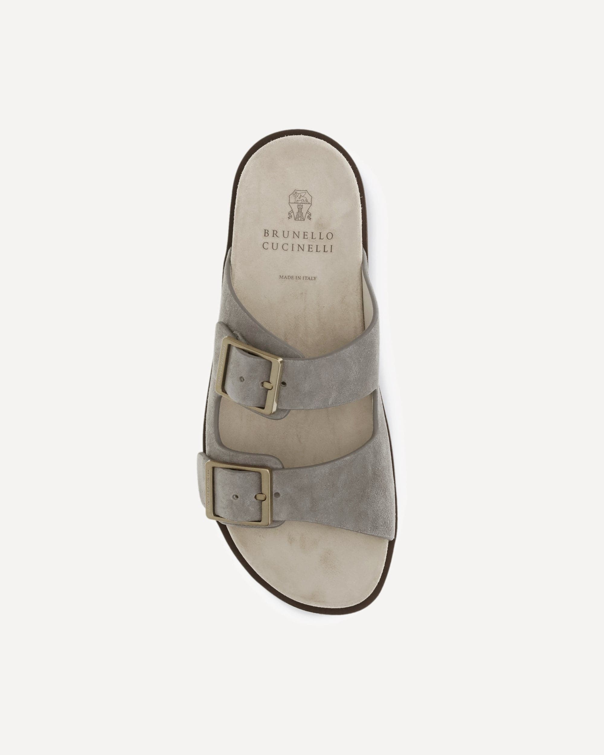 Brunello Cucinelli Suede Sandals With Double Adjustable Straps