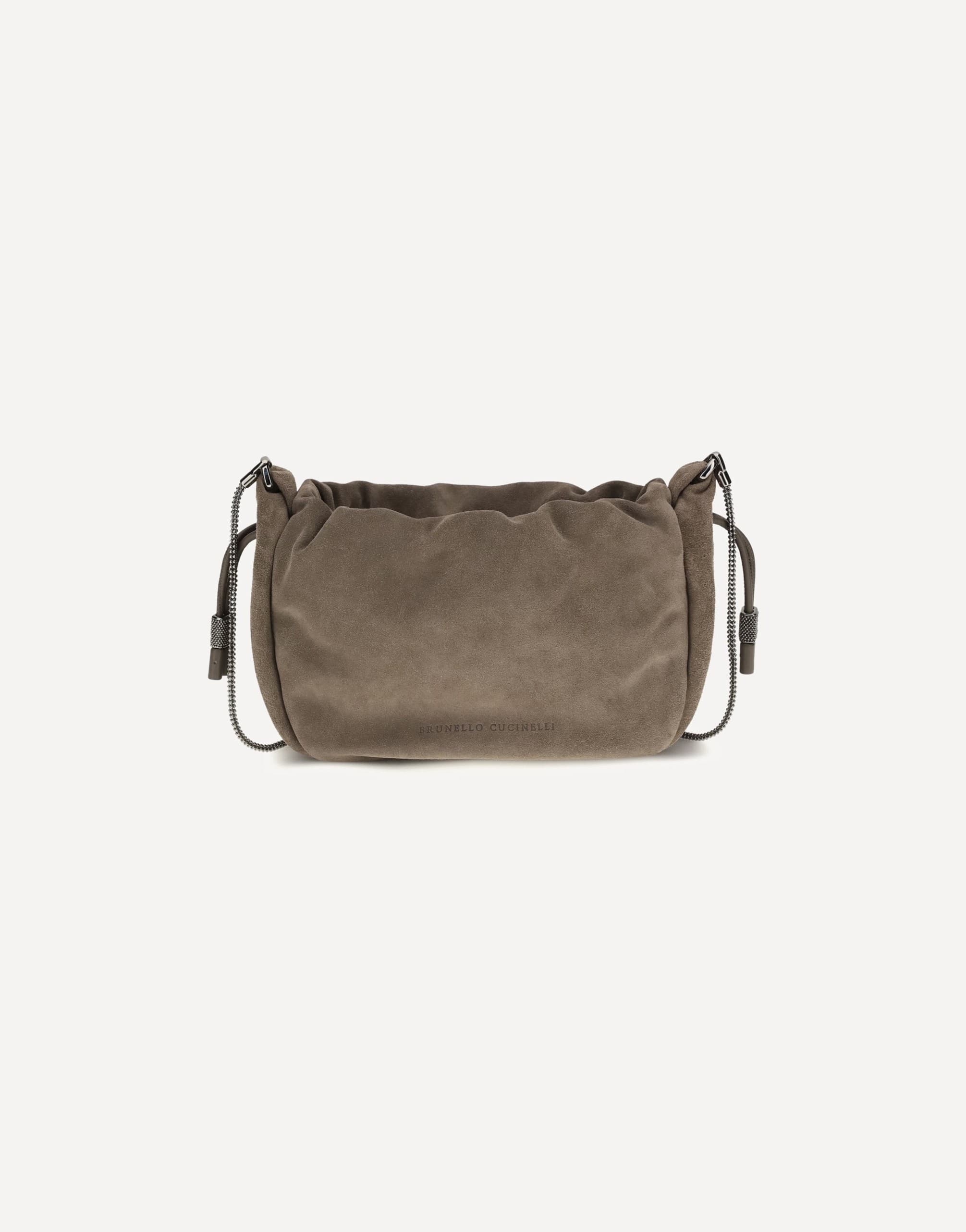 Brunello Cucinelli Brunello Cucinelli Suede Shoulder Bag With Precious Chain