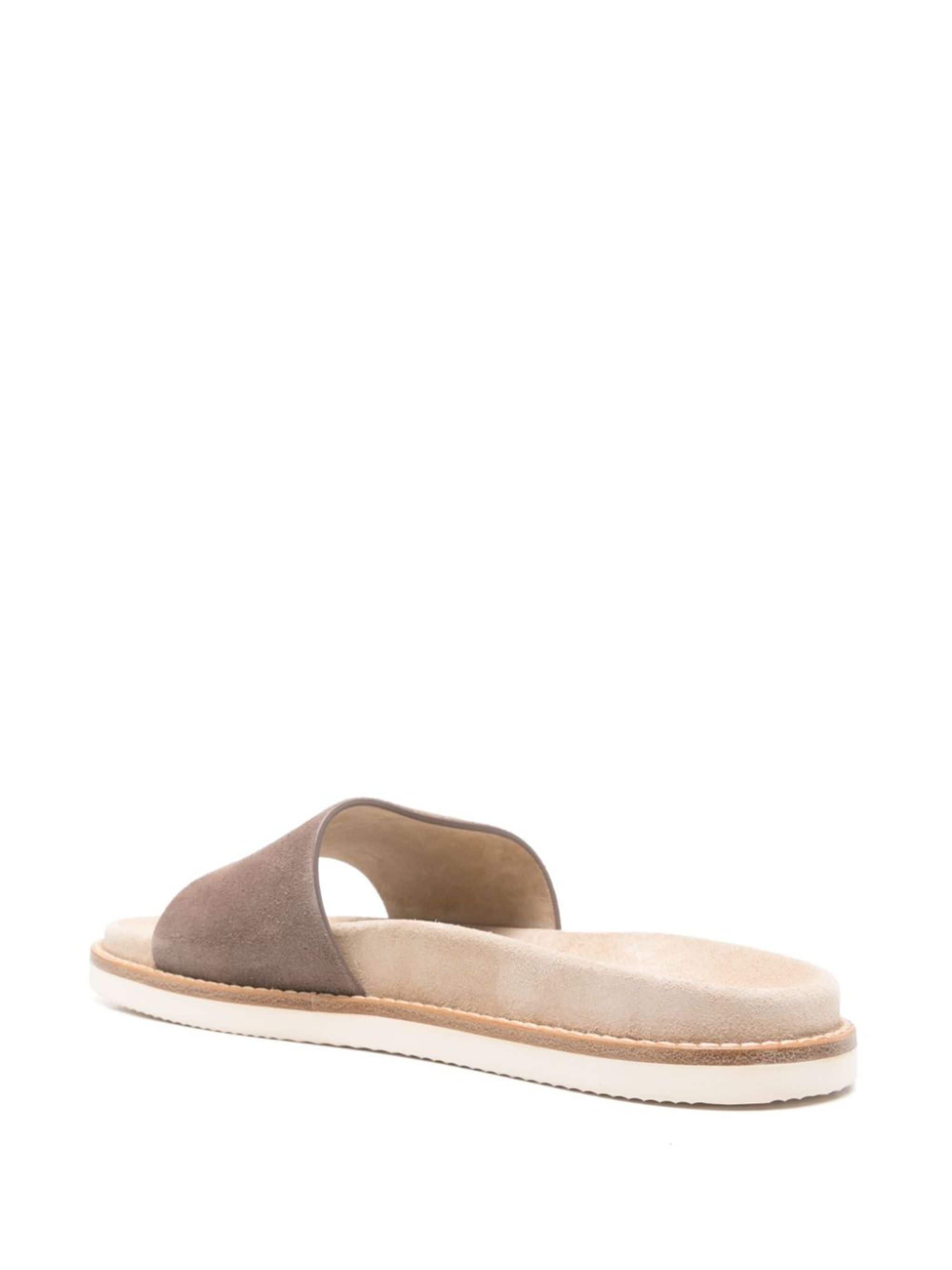 Brunello Cucinelli Suede Slide Sandals