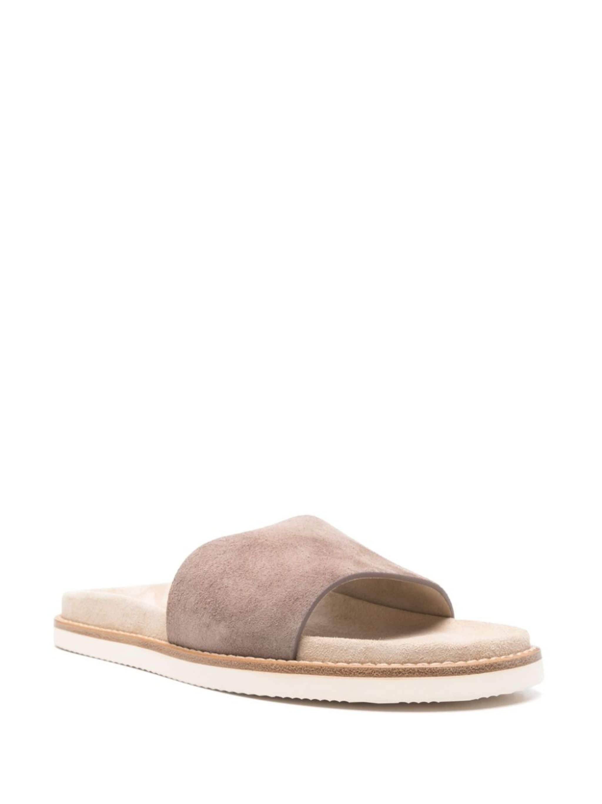 Brunello Cucinelli Suede Slide Sandals