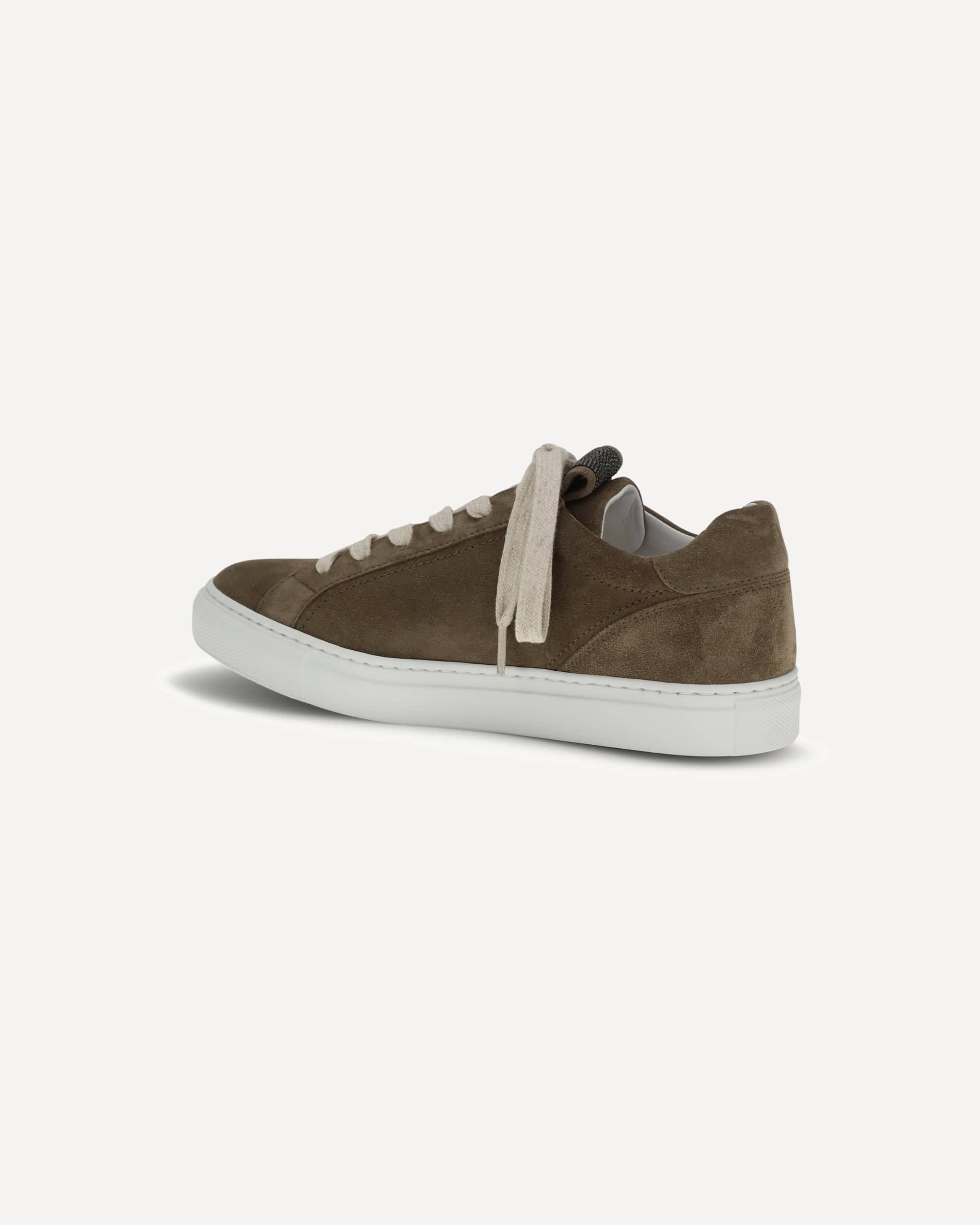 Brunello Cucinelli Suede Sneakers With Precious Loop