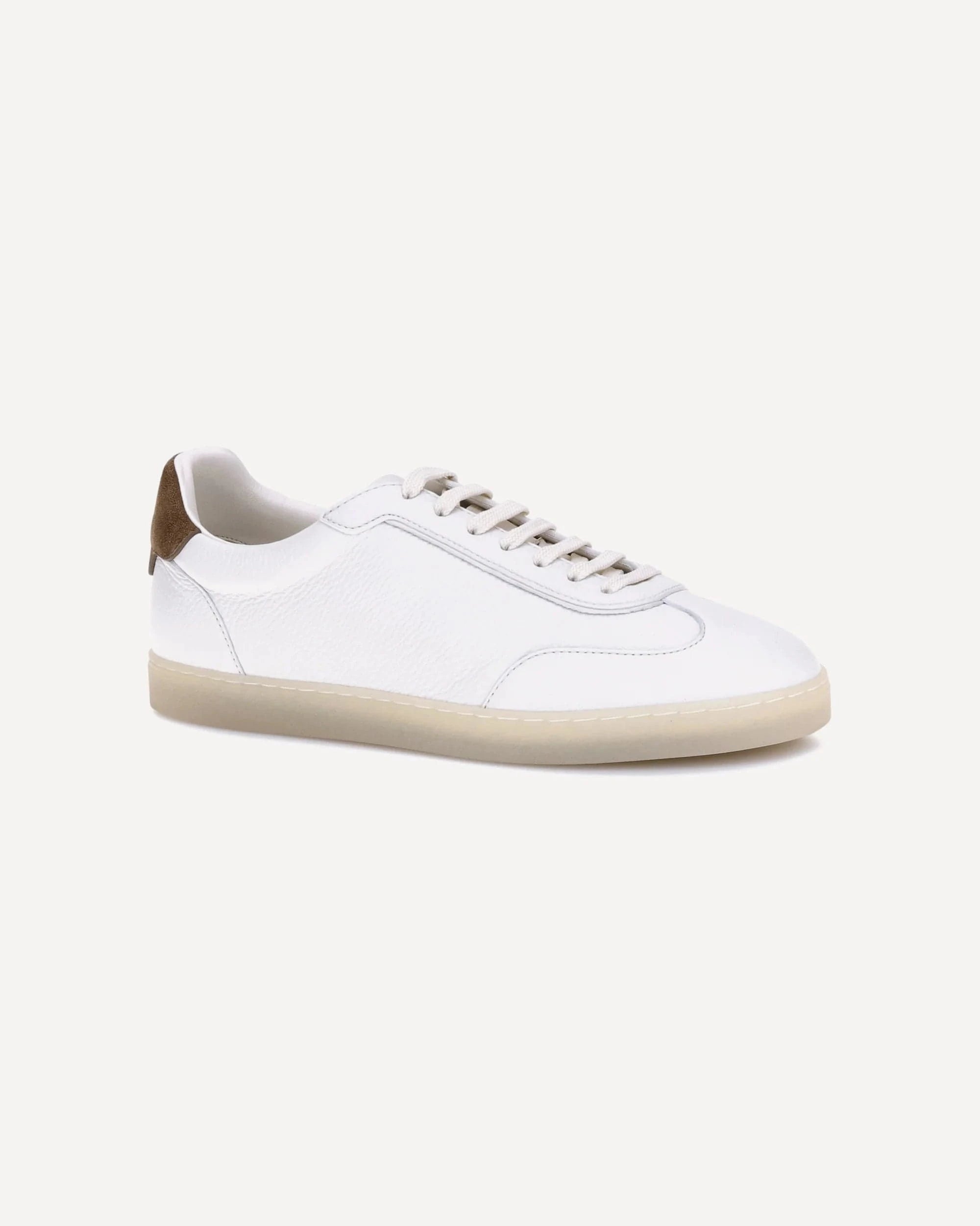 Suede-Trimmed Leather Sneakers - alternate view