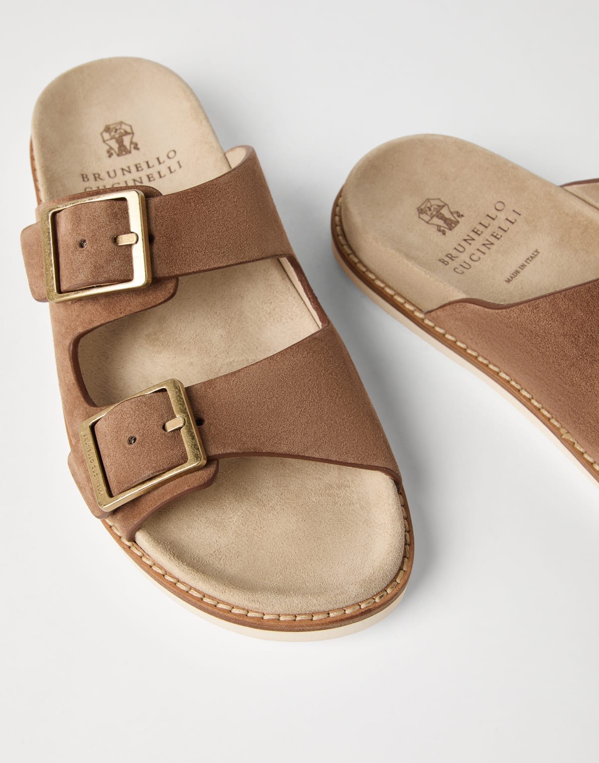 Brunello Cucinelli Suede Urban Slides