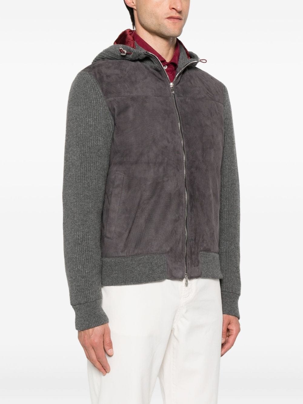 Brunello Cucinelli Suede Zip-Up Bomber Jacket