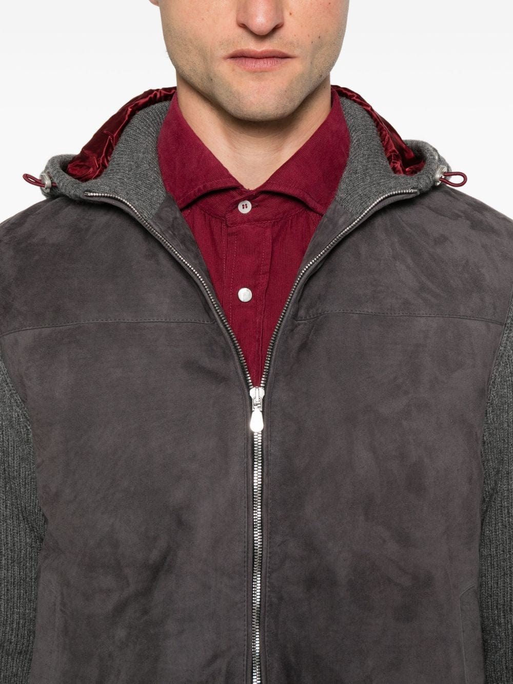 Brunello Cucinelli Suede Zip-Up Bomber Jacket