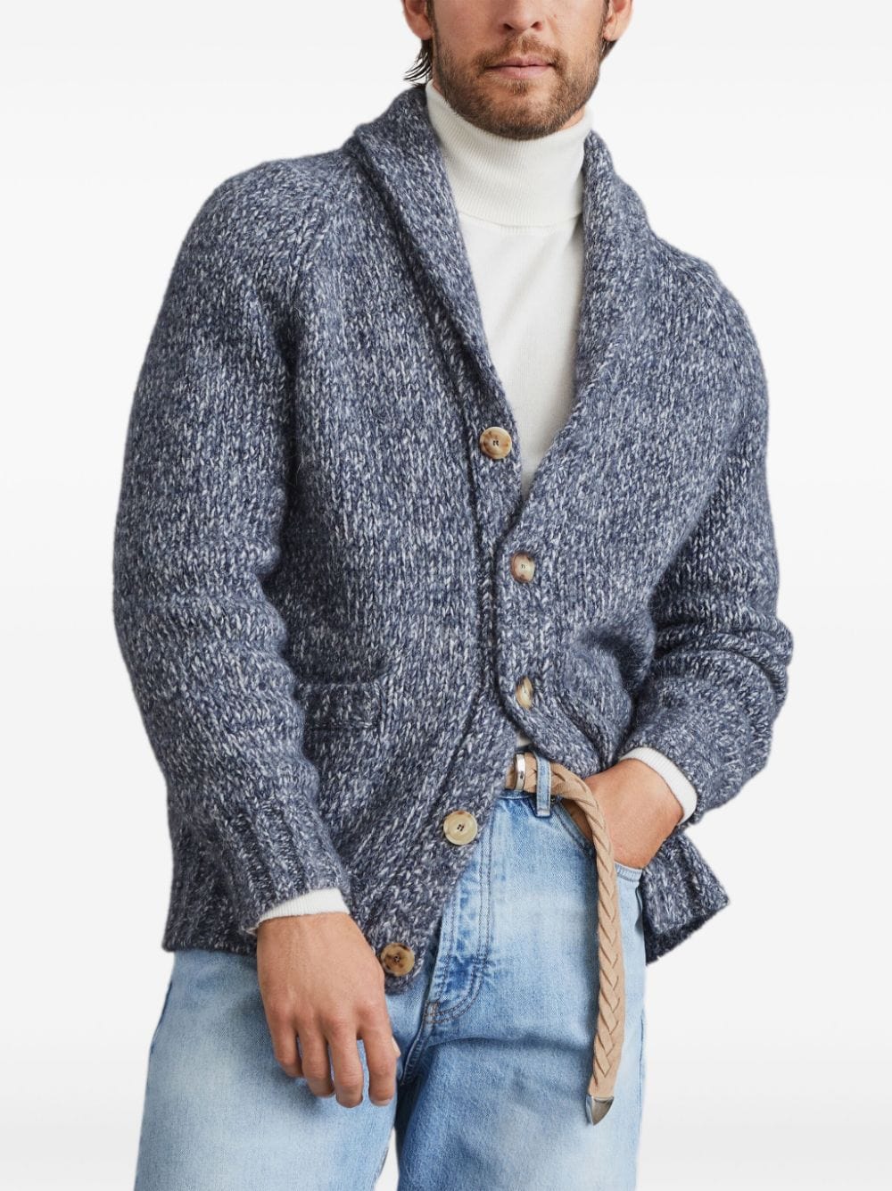 Brunello popular Cucinelli Blue Buttoned Cardigan