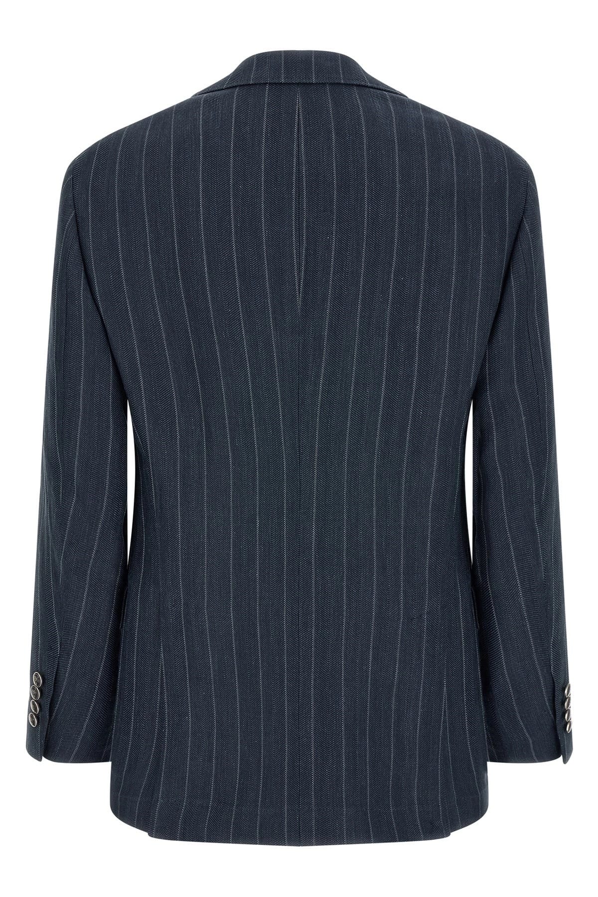 Brunello Cucinelli Tailor Pinstriped Chevron Blazer - alternate view