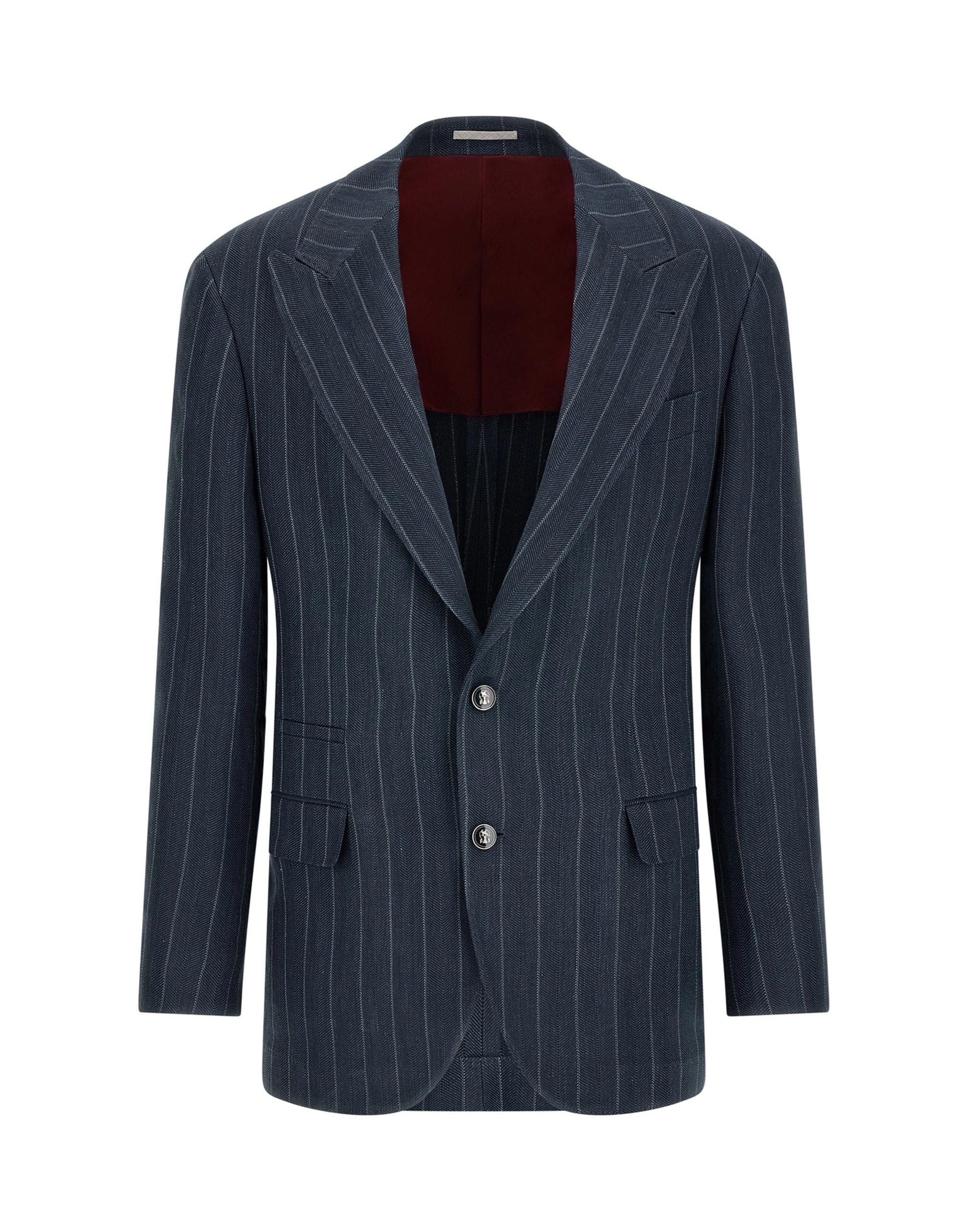 Brunello Cucinelli Brunello Cucinelli Tailor Pinstriped Chevron Blazer