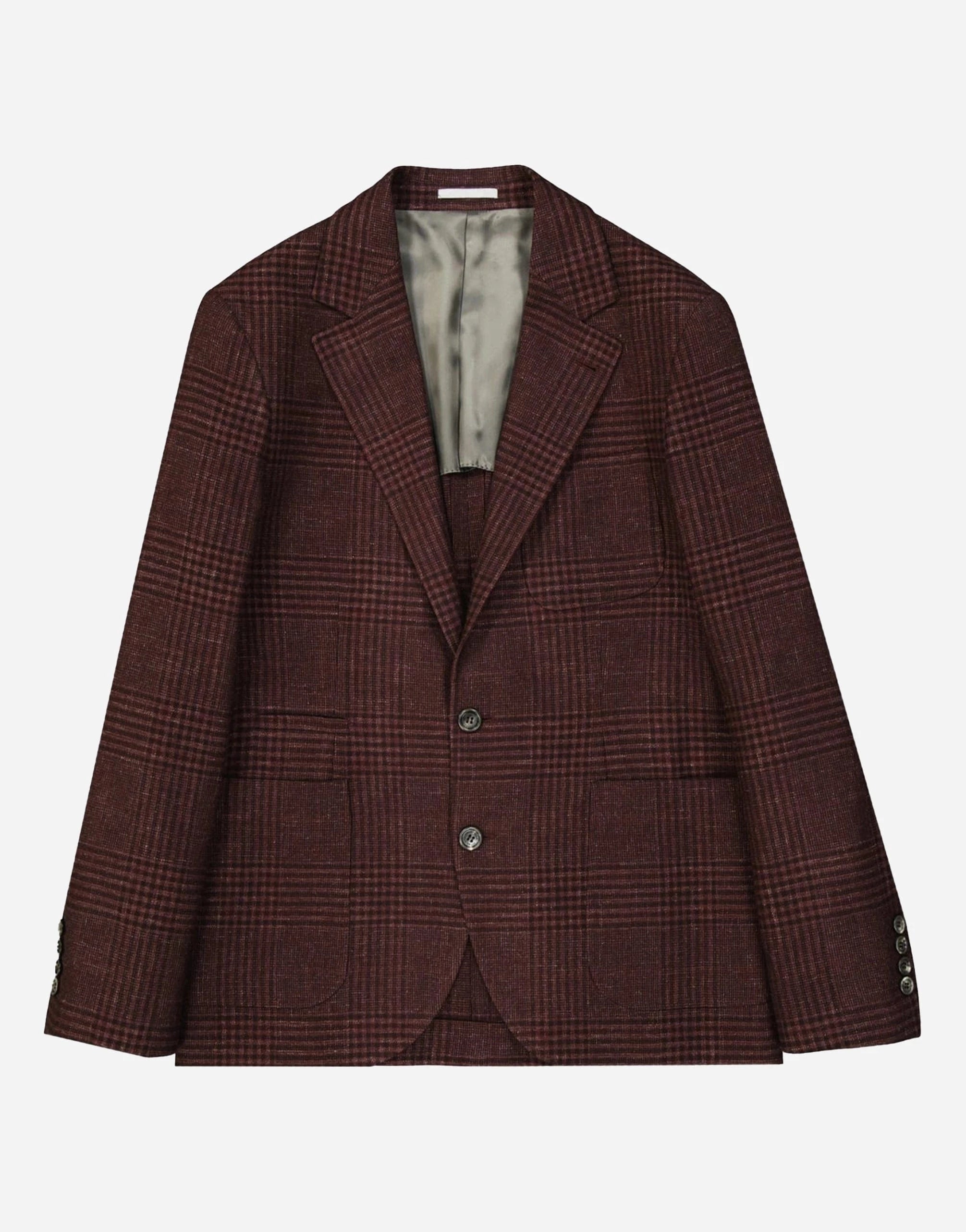 Brunello Cucinelli Tartan Wool-Blend Blazer Jacket