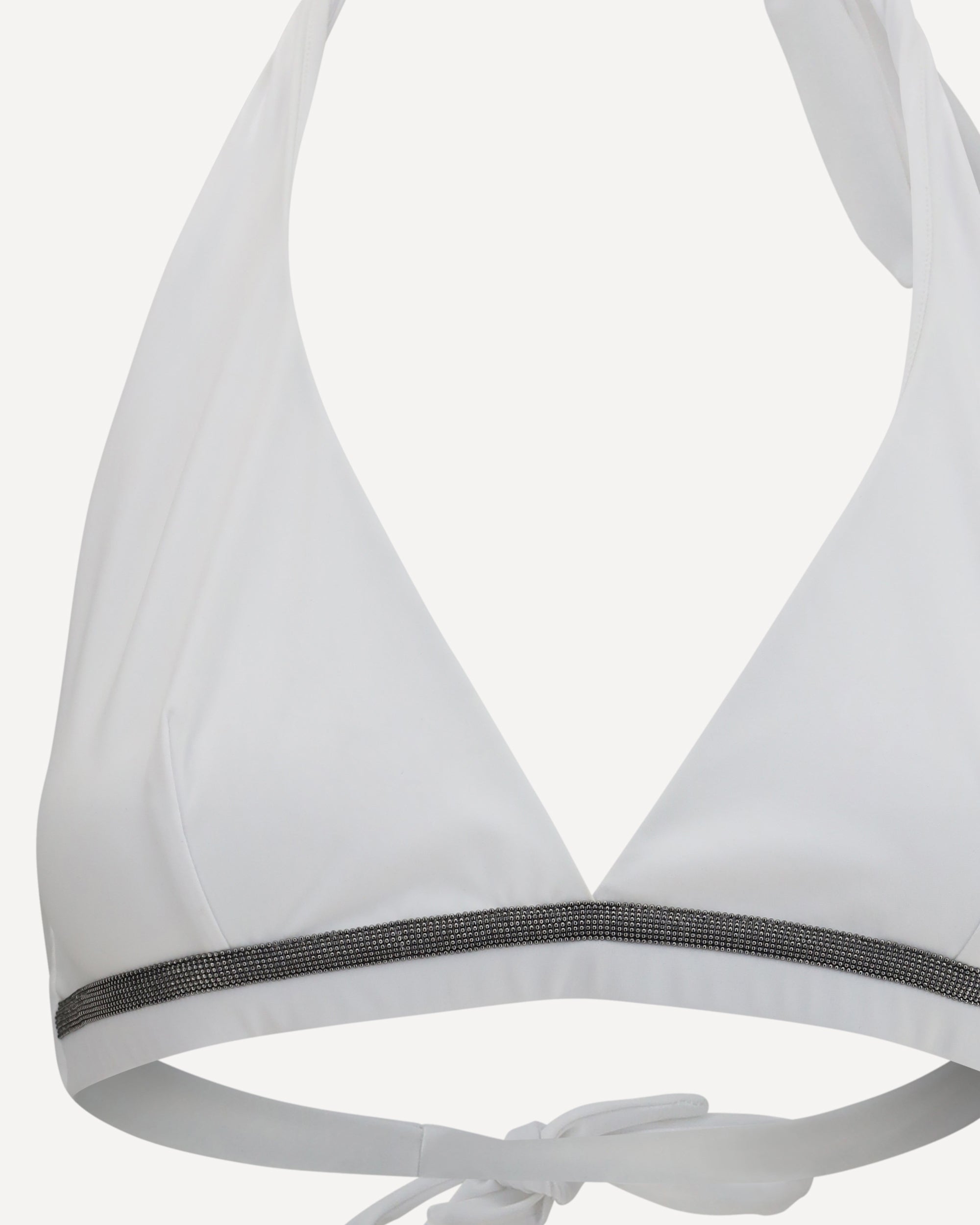 Brunello Cucinelli Tech Jersey Bikini Top With Monili