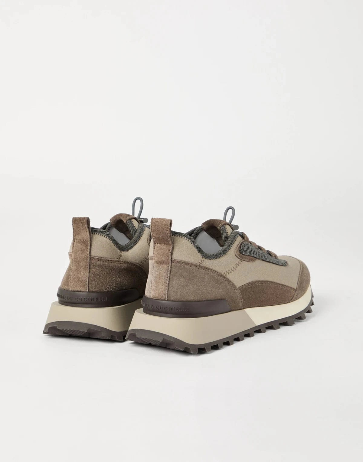 Brunello Cucinelli Techno Suede Monili Trim Sneakers