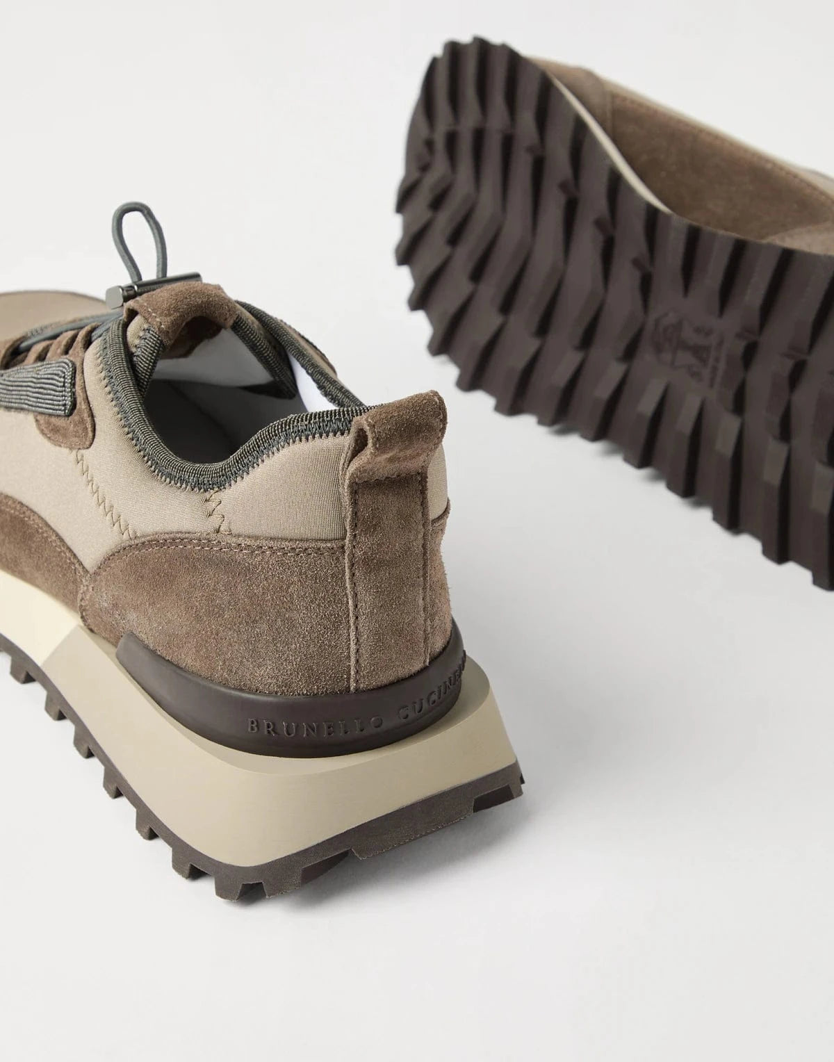 Brunello Cucinelli Techno Suede Monili Trim Sneakers