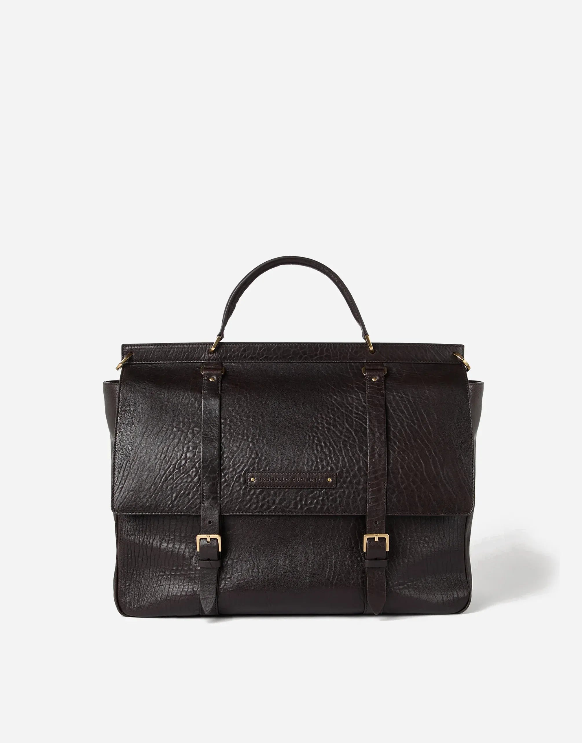 Brunello Cucinelli Textured Grain Leather Briefcase