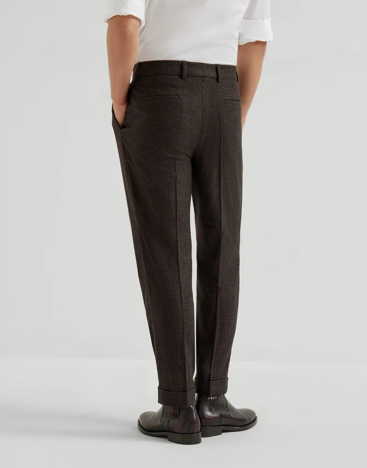 Brunello Cucinelli Tone-On-Tone Prince Of Wales Trousers