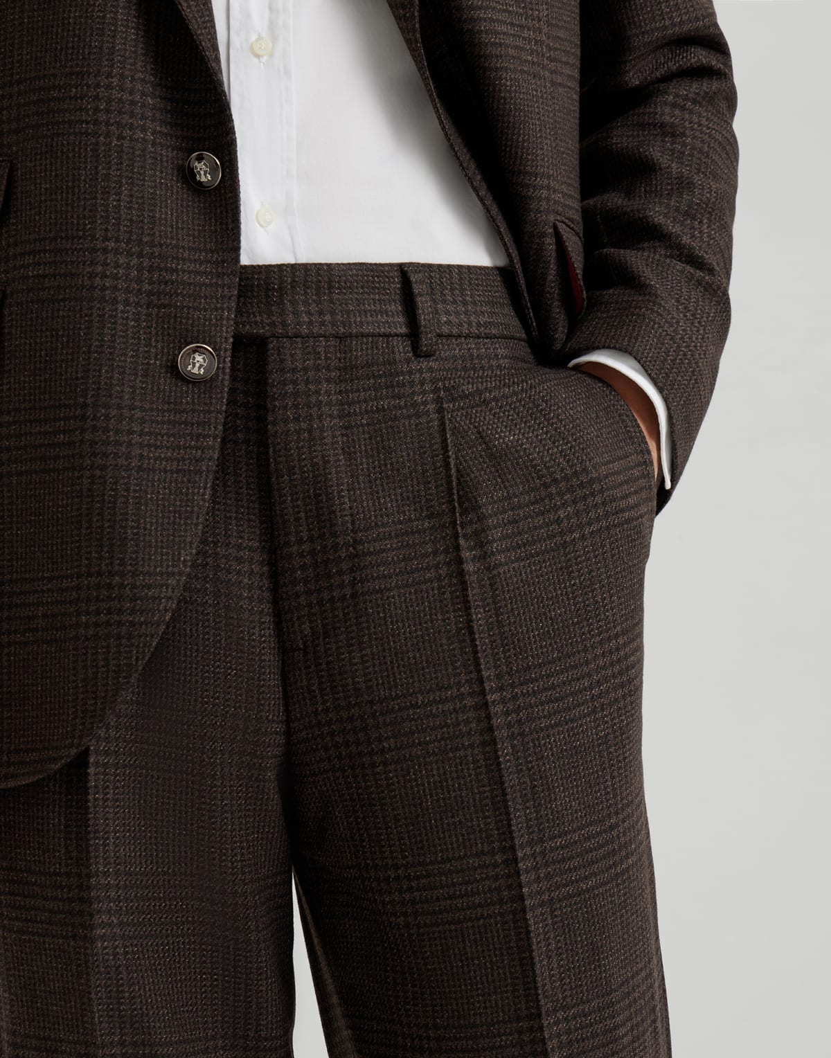 Brunello Cucinelli Tone-On-Tone Prince Of Wales Trousers