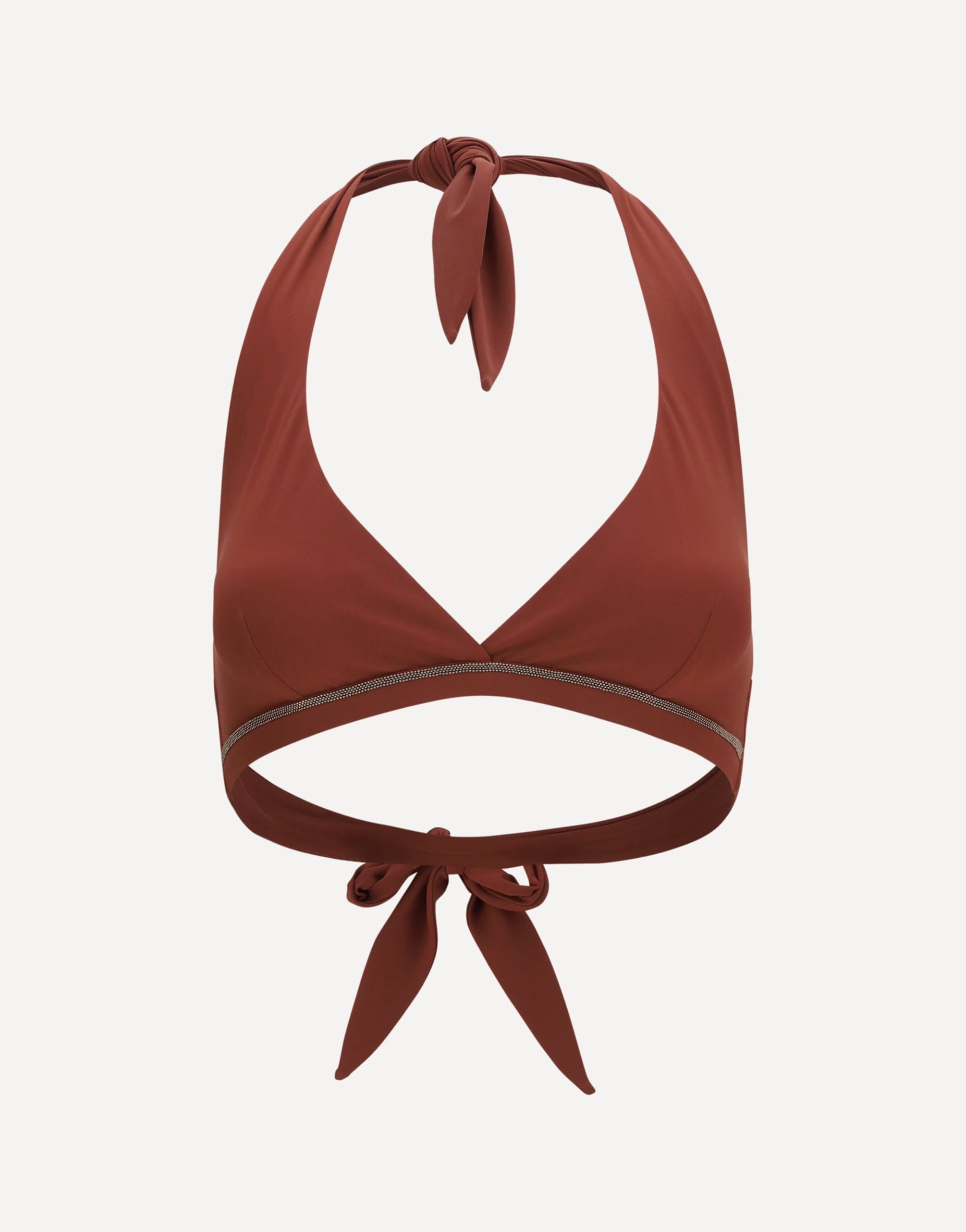 Brunello Cucinelli Brunello Cucinelli Triangle Bikini Top With Monili