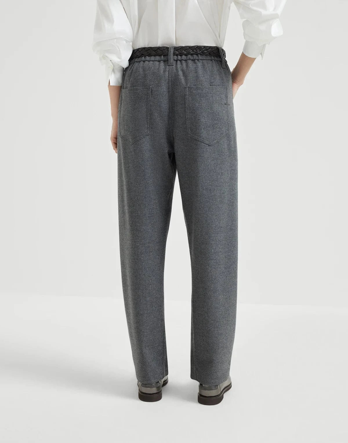 Brunello Cucinelli Twill Flannel Baggy Trousers