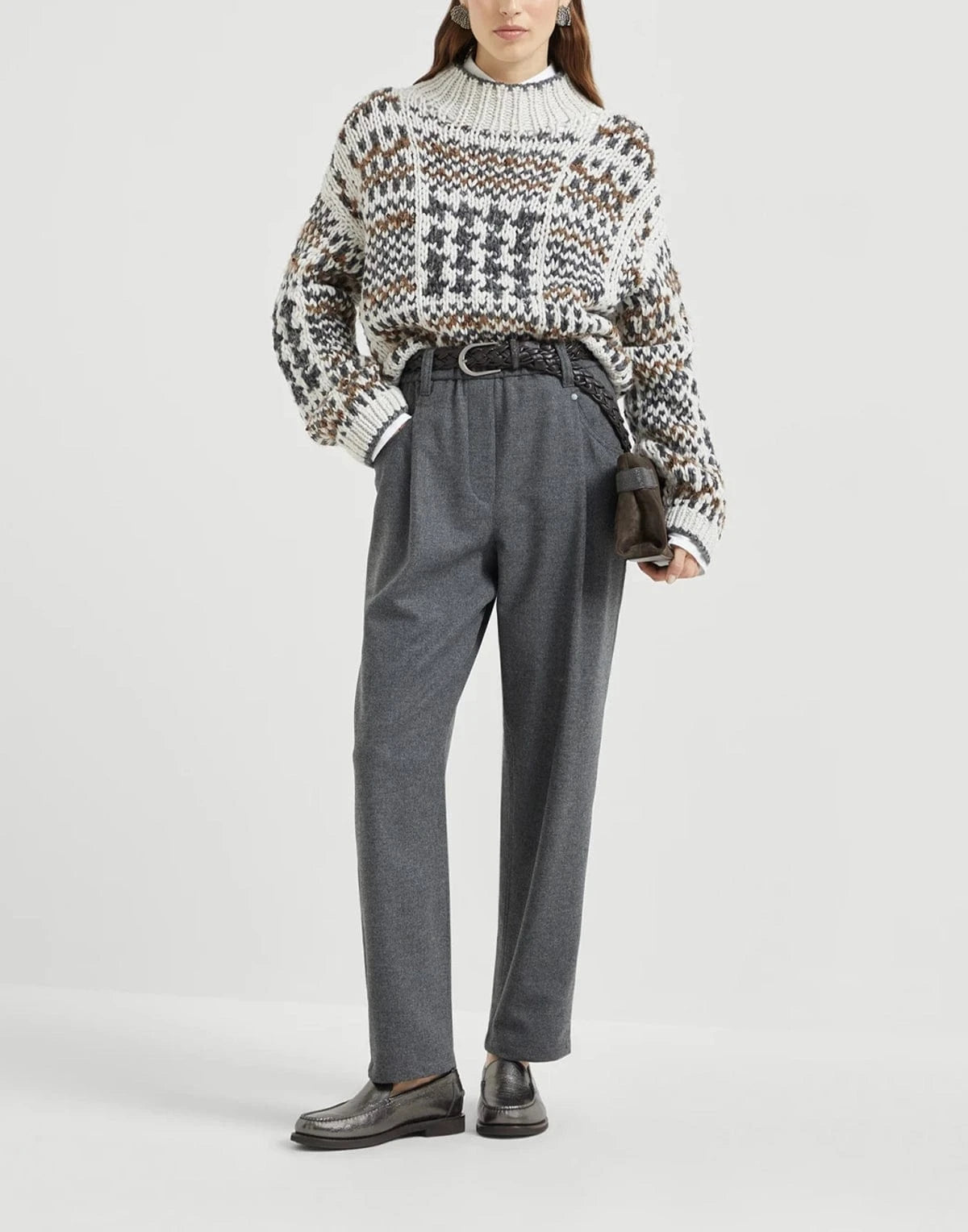 Brunello Cucinelli Twill Flannel Baggy Trousers