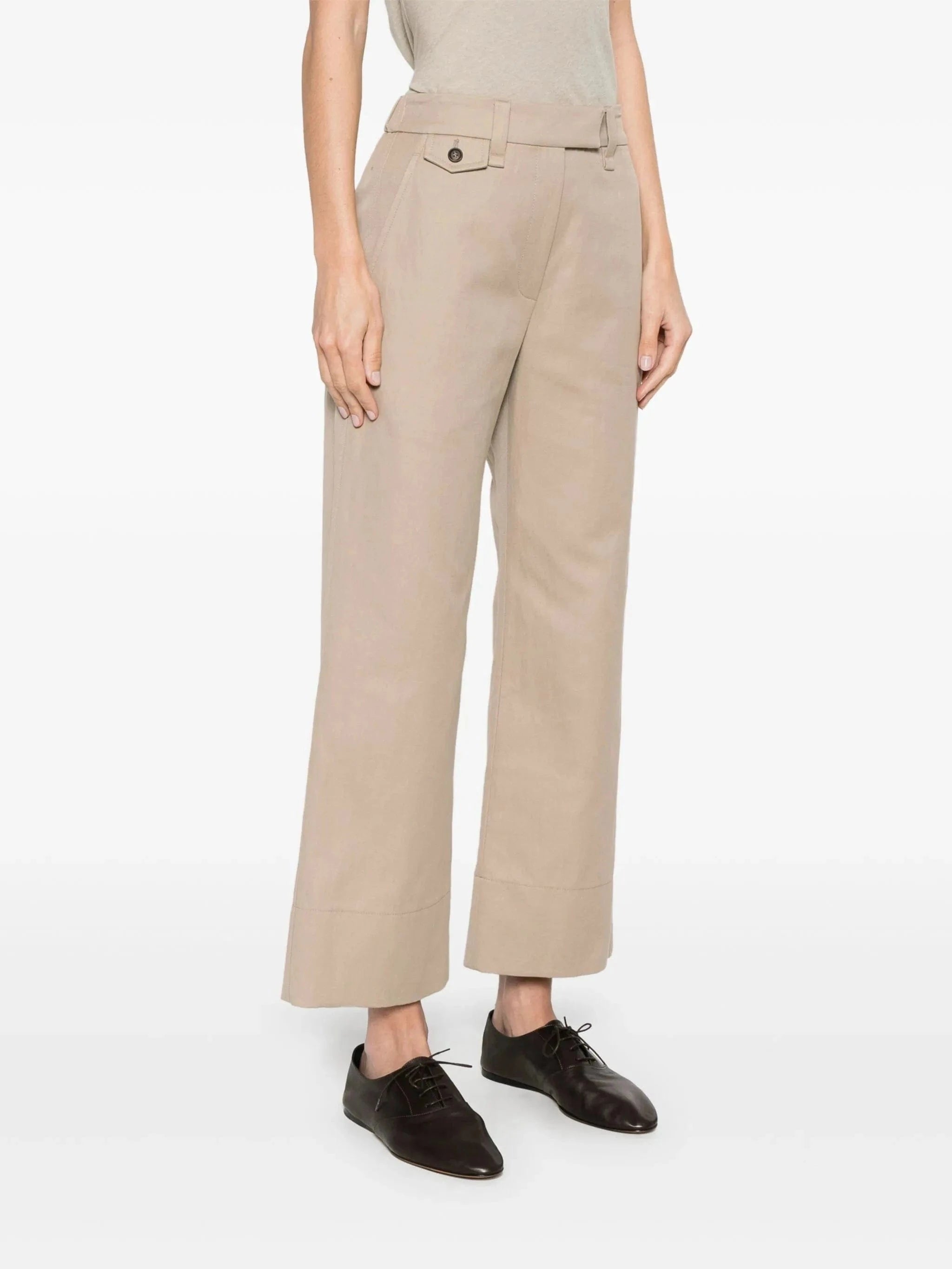 Brunello Cucinelli Twill-Weave Monili Cropped Chino Trousers