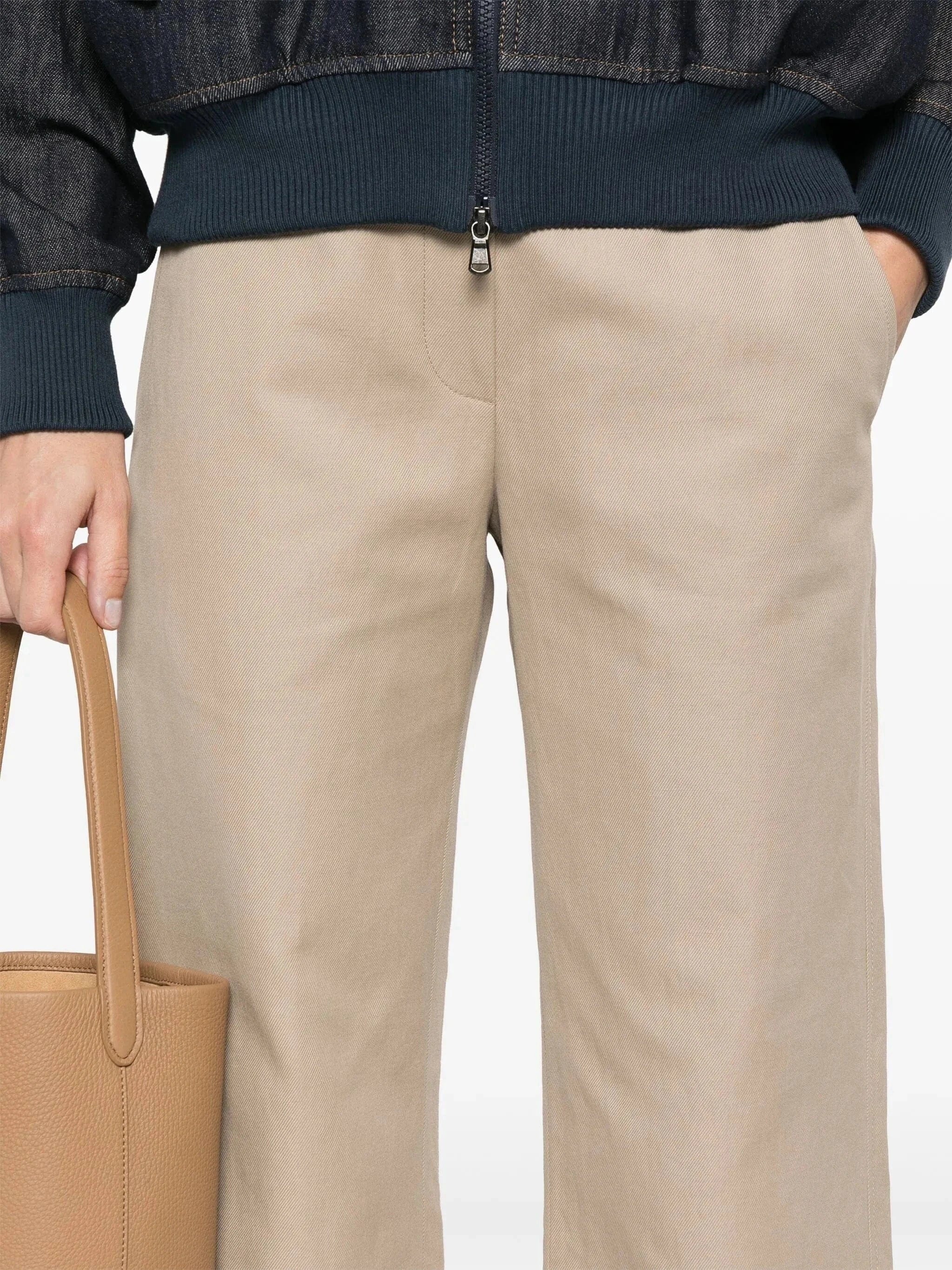 Brunello Cucinelli Twill-Weave Monili Cropped Chino Trousers