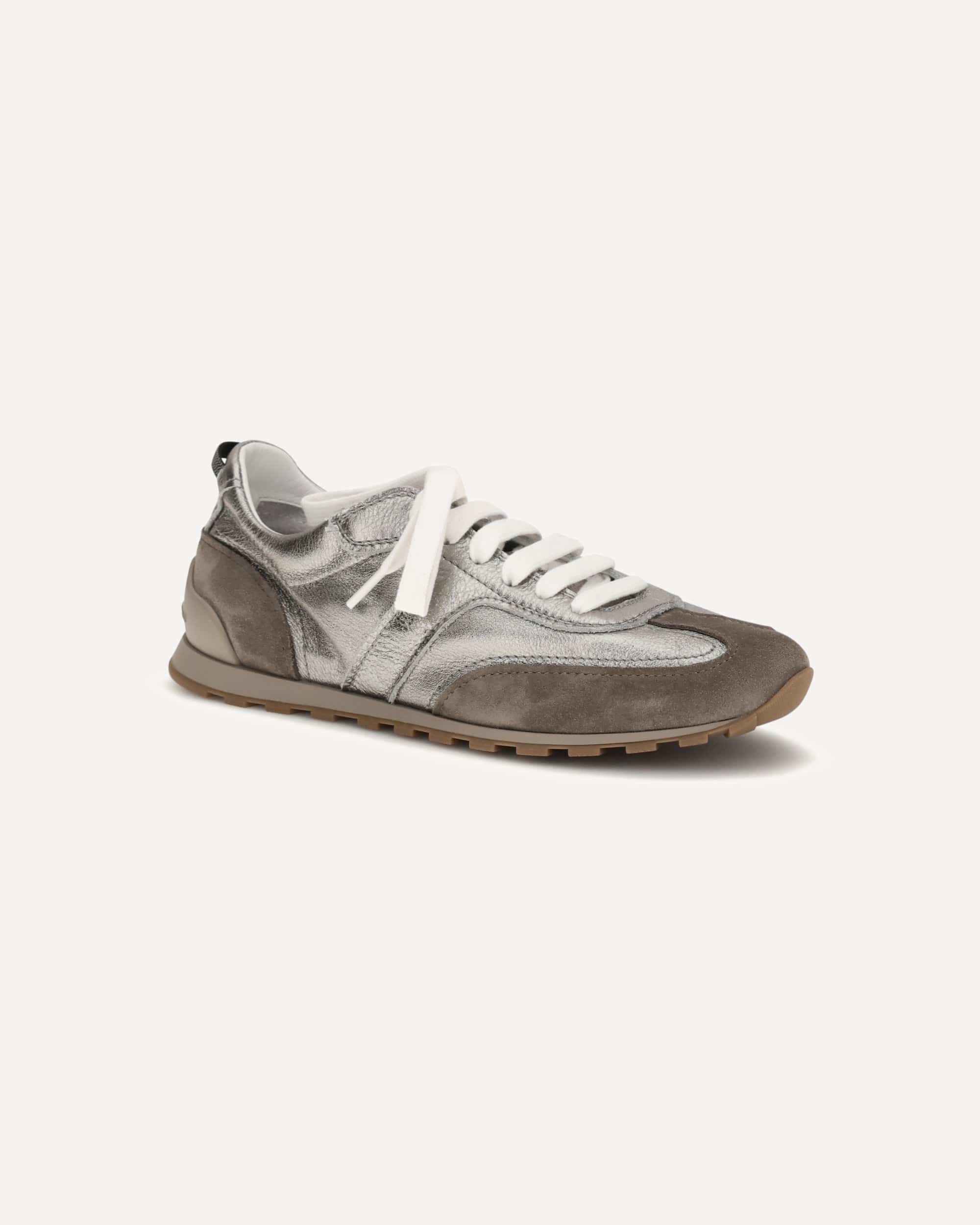 Brunello Cucinelli Zweifarbige Sneakers aus Wildleder und Leder - alternate view