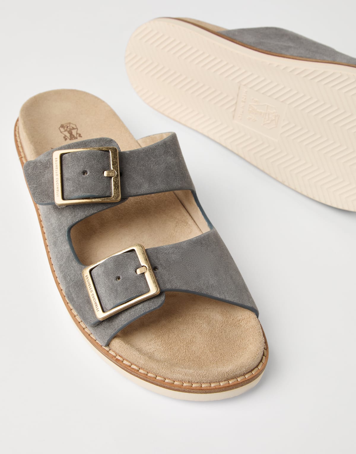 Brunello Cucinelli Urban Washed Suede Slides