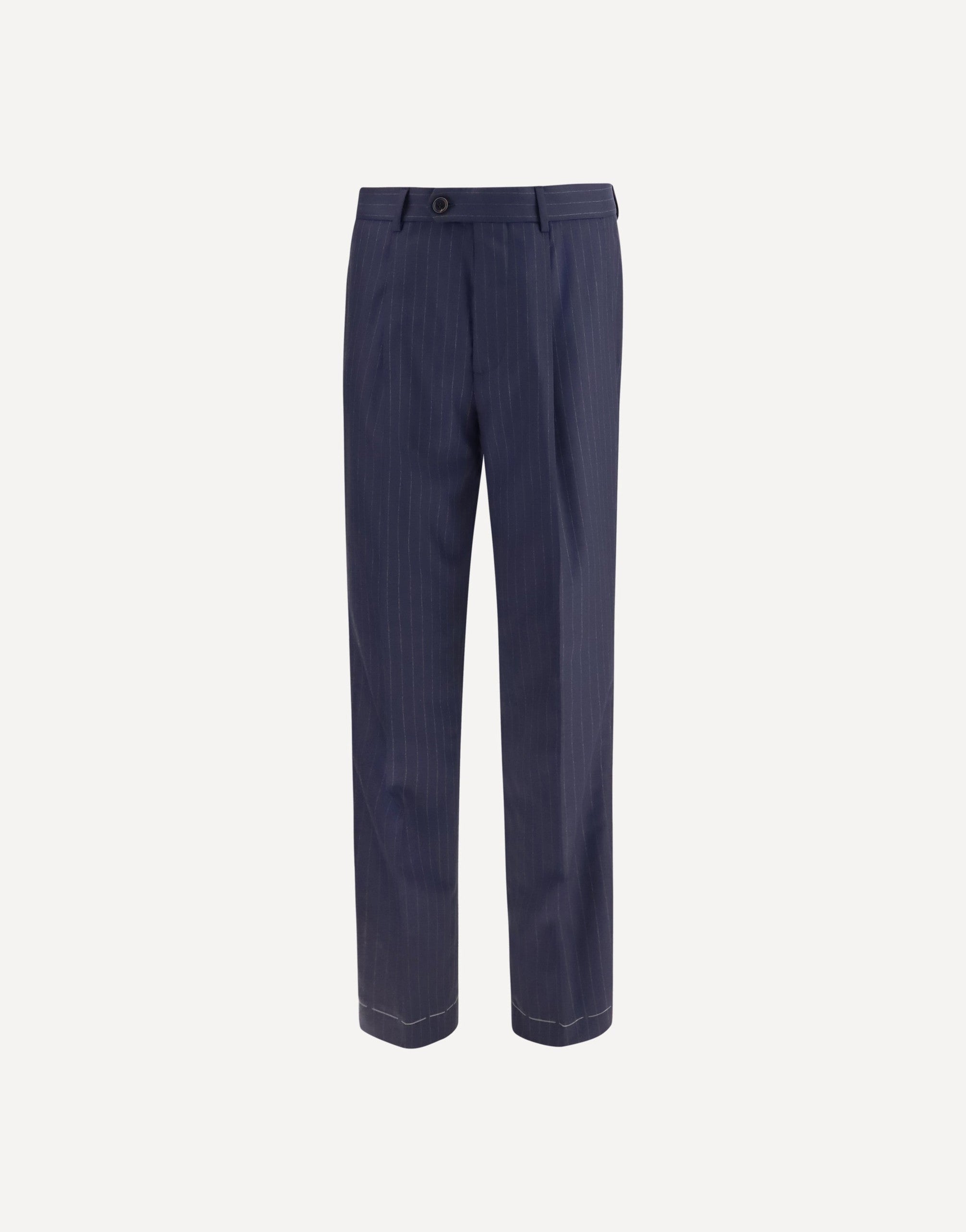 Brunello Cucinelli Virgin Wool Batavia Pinstriped Pants