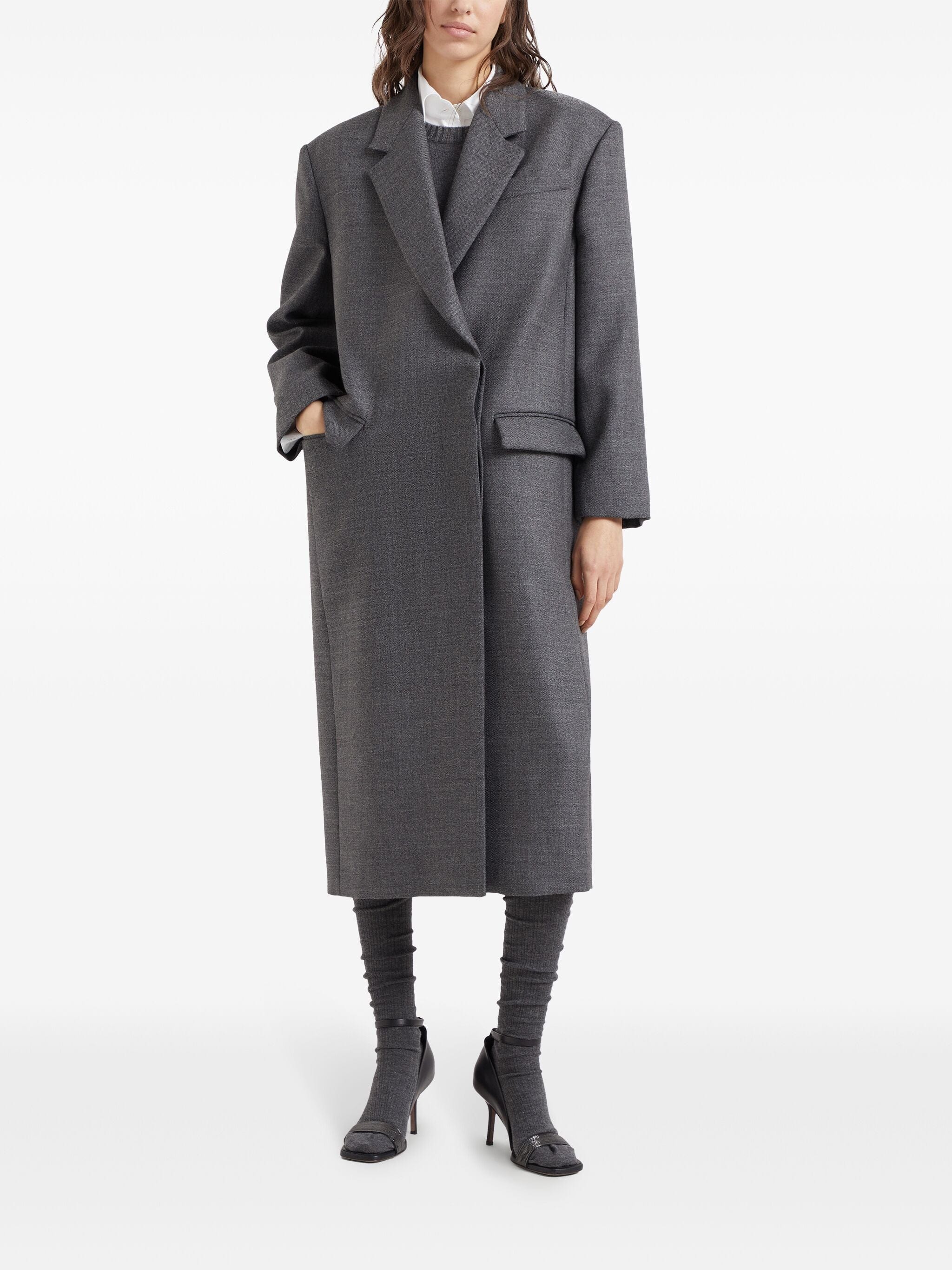 Brunello Cucinelli Virgin Wool Monili-Trim Coat