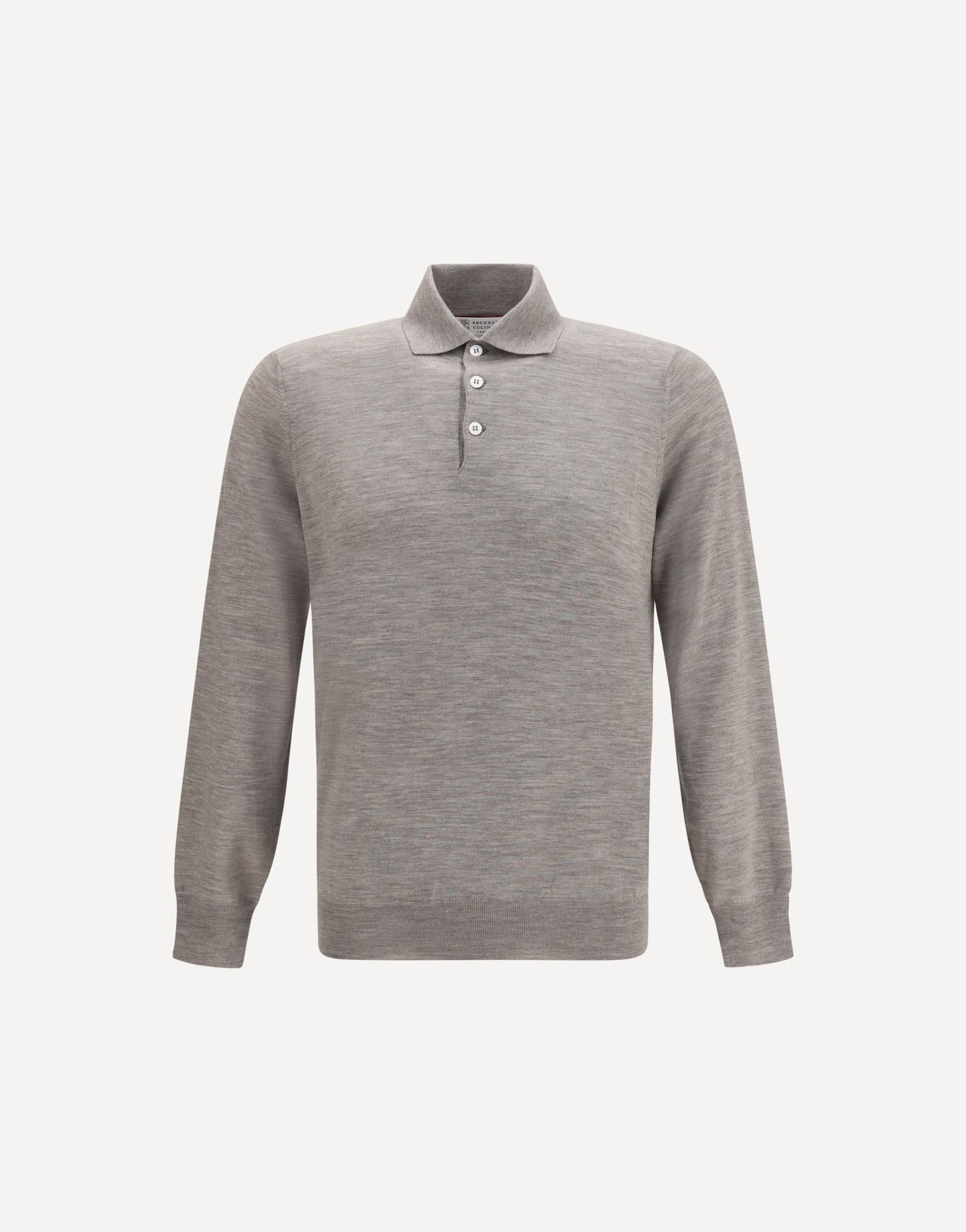 Maglione polo in lana vergine Brunello Cucinelli