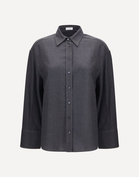 Brunello Cucinelli Virgin Wool Shirt With Monili | Sendegaro AE
