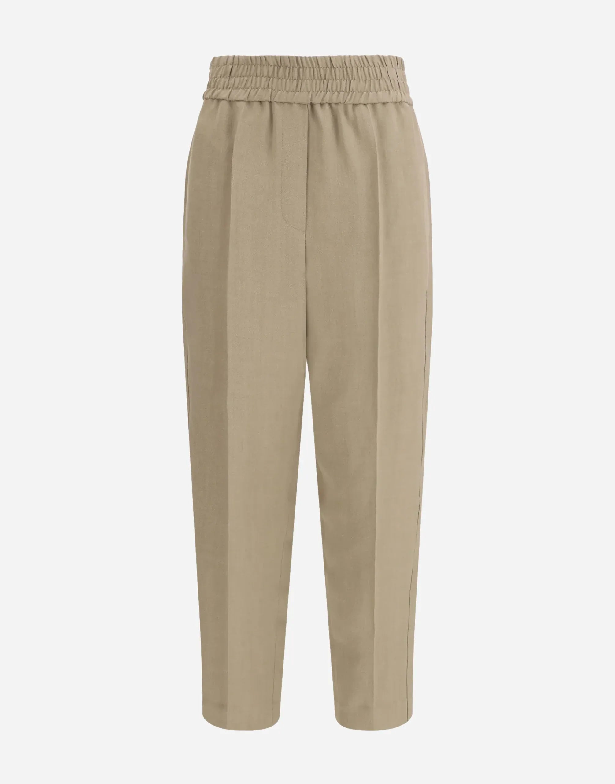 Brunello Cucinelli Viscose-Linen Blend Fluid Twill Baggy Trousers