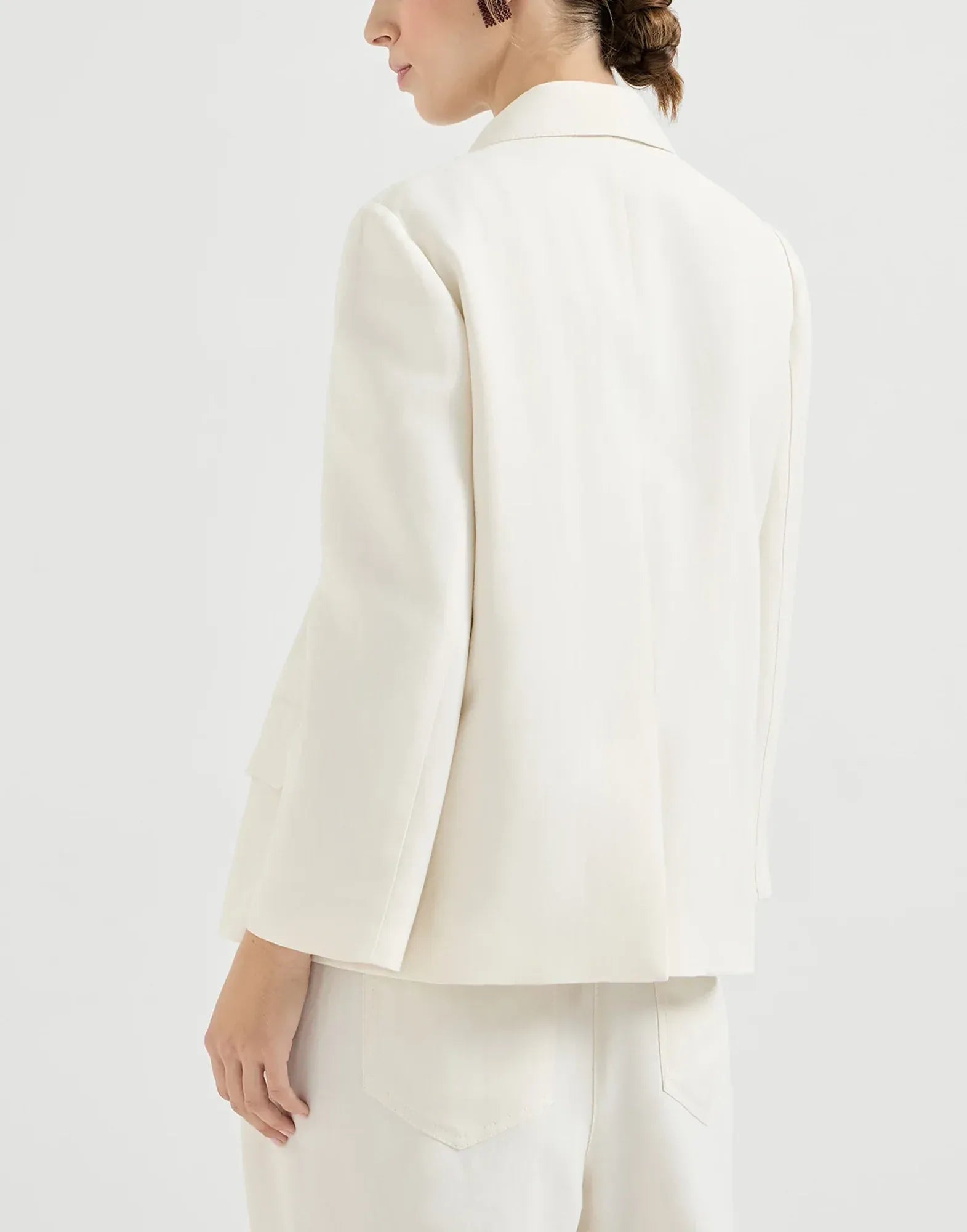 Brunello Cucinelli Viscose-Linen Blend Fluid Twill Monili Blazer