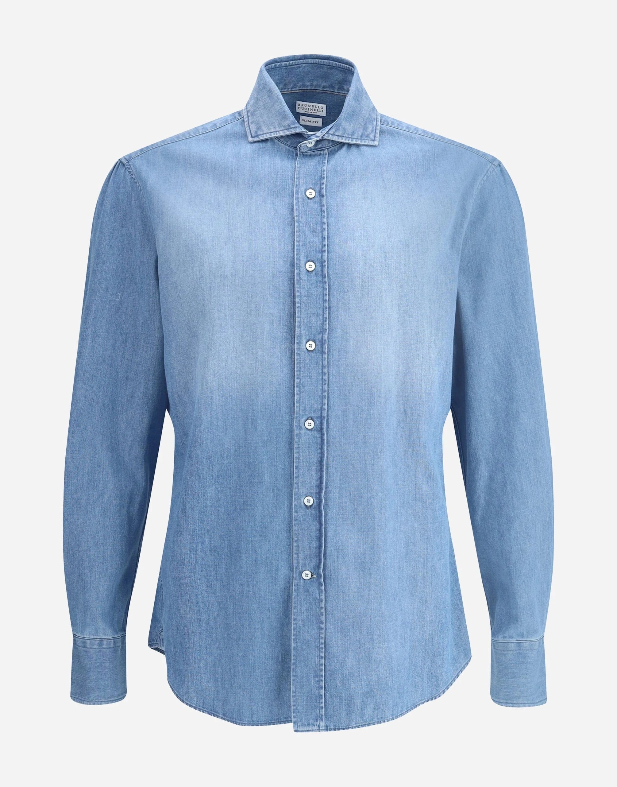 Brunello Cucinelli Washed Denim Cotton Shirt