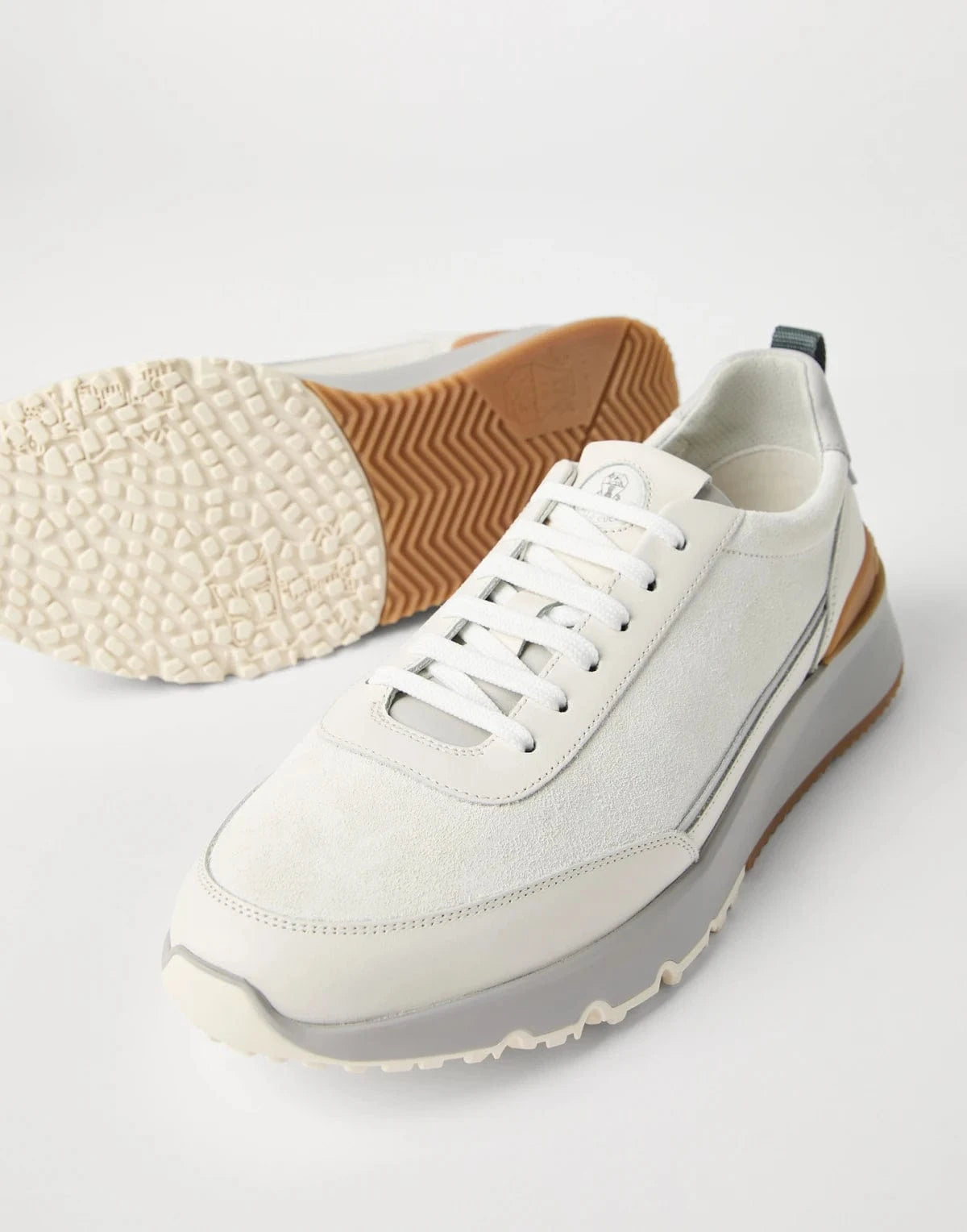 Brunello Cucinelli Washed Suede Leather Sneakers