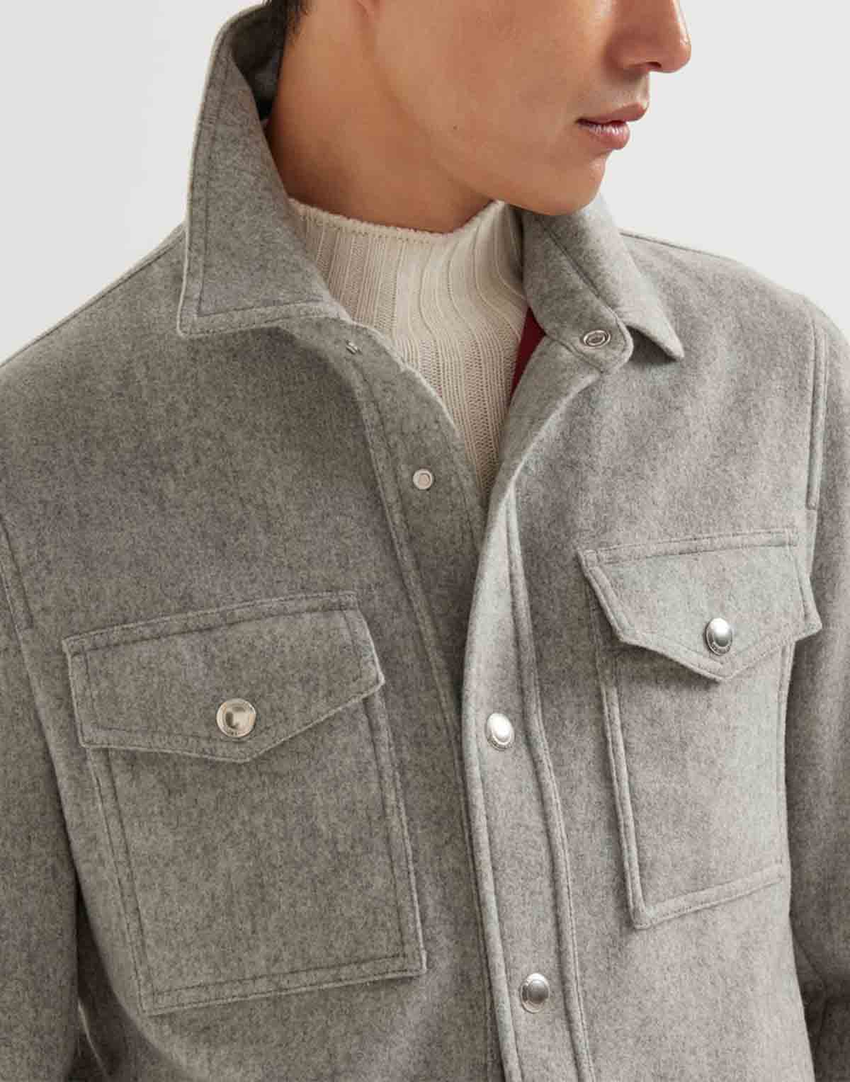 Brunello Cucinelli Water-Resistant Cashmere Shirt-Style Jacket